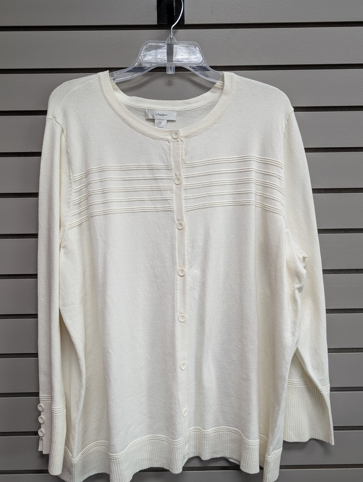 Women's Women Size 2X cj banks Cream Long Sleeve Cardigan