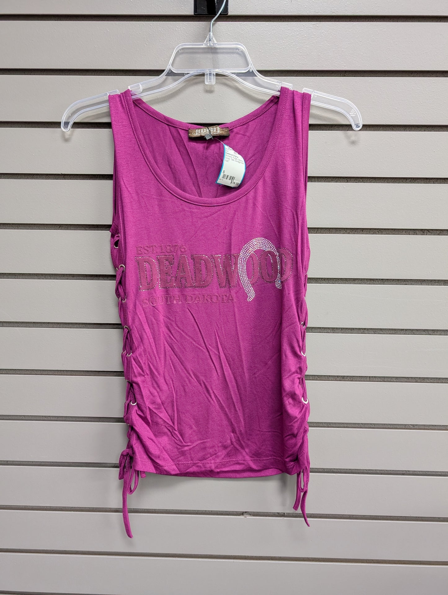 NWT Women's Women Size S Purple Deadwood Original Sequins Scoop Tank Shirt