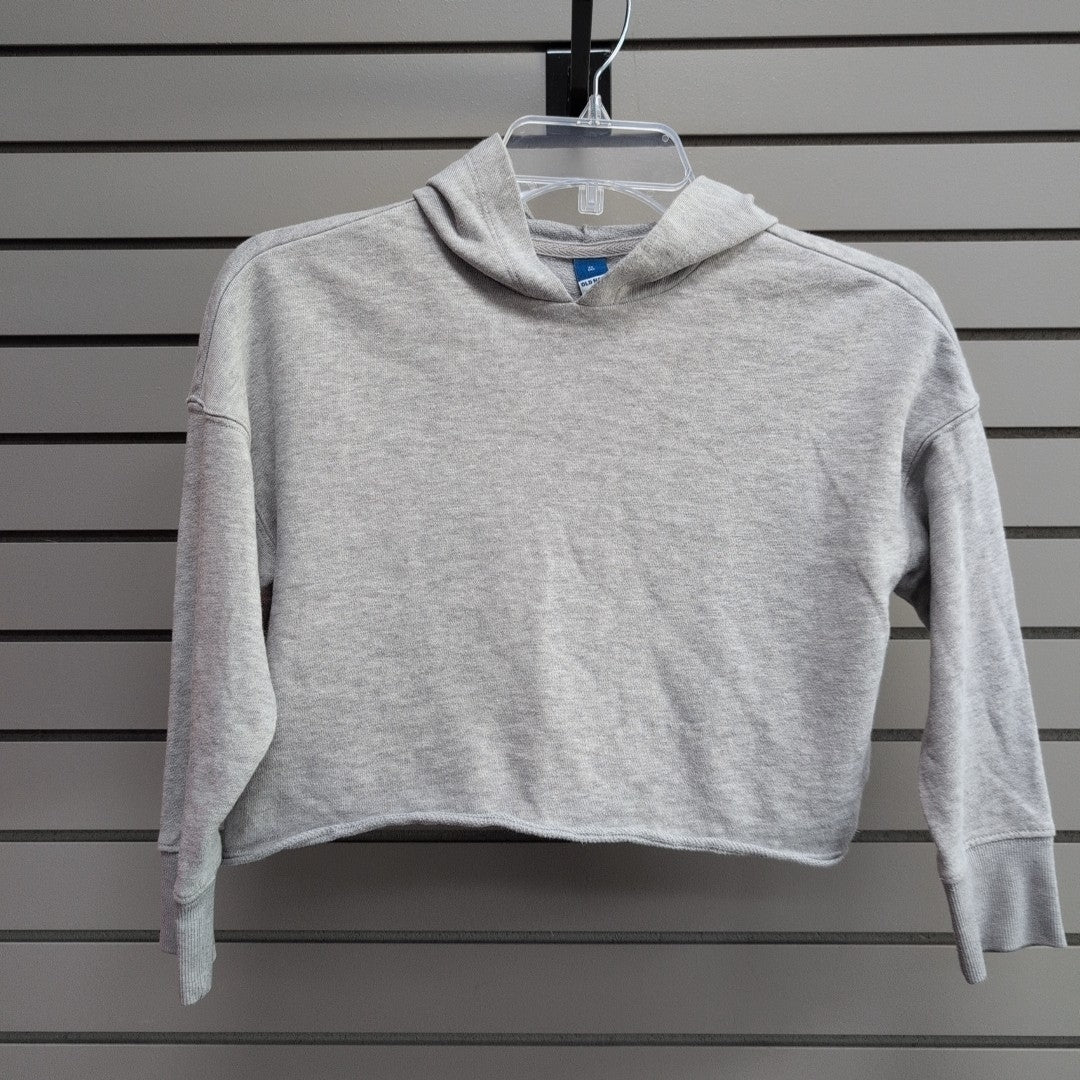Girl's Child Size M Old Navy Gray Hooded Long Sleeve Sweatshirt