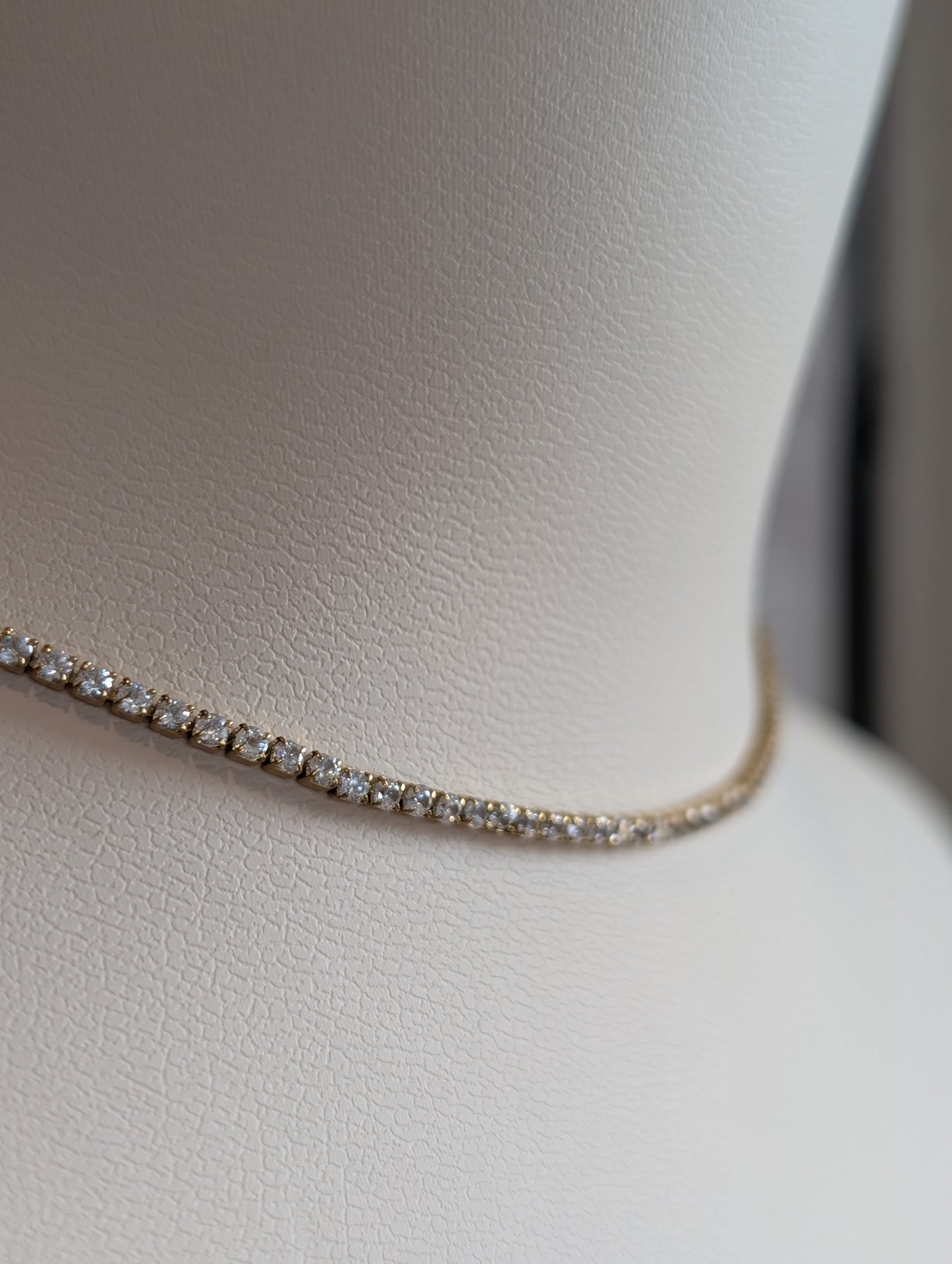 2MM Gold Tennis Necklace