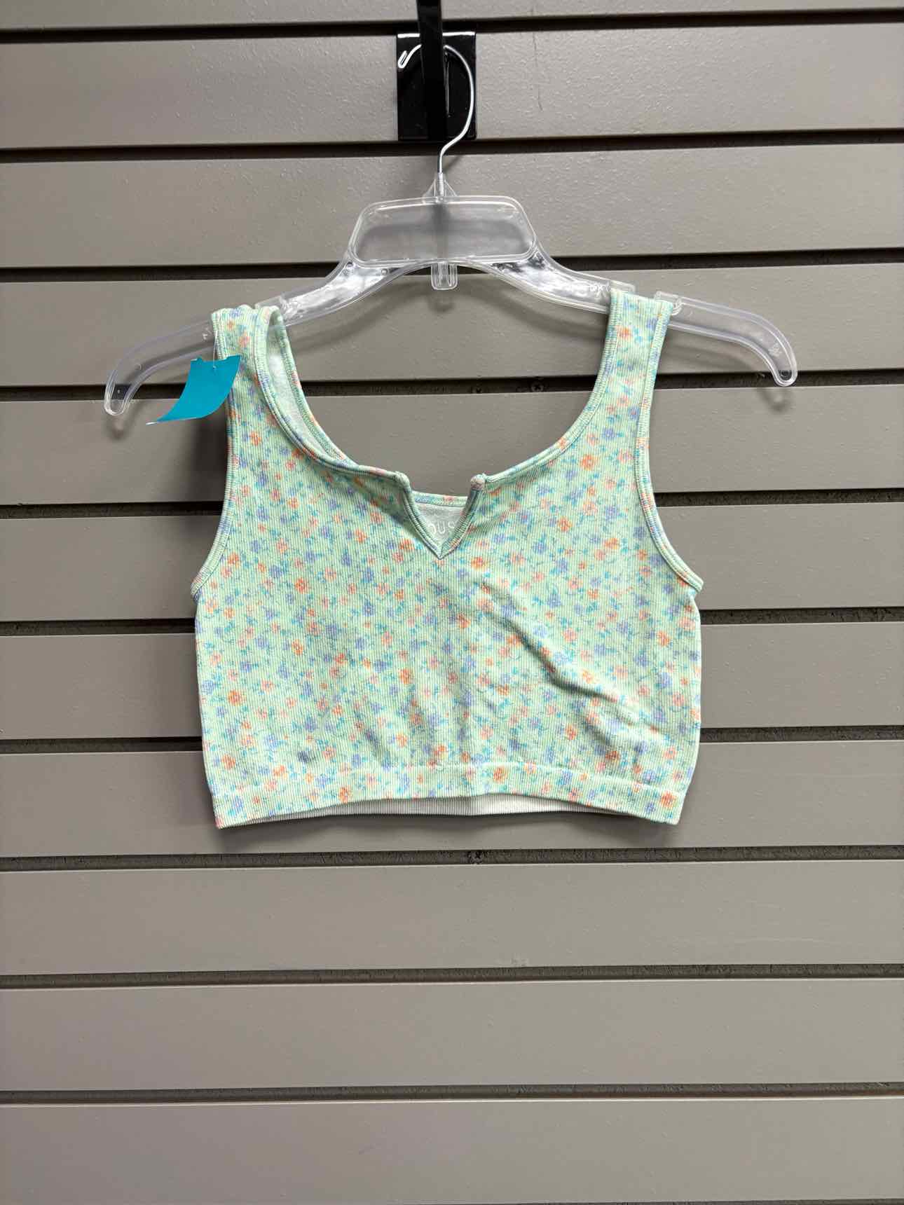 Women's Child Size S Aeropostale Mint Floral Tank Shirt
