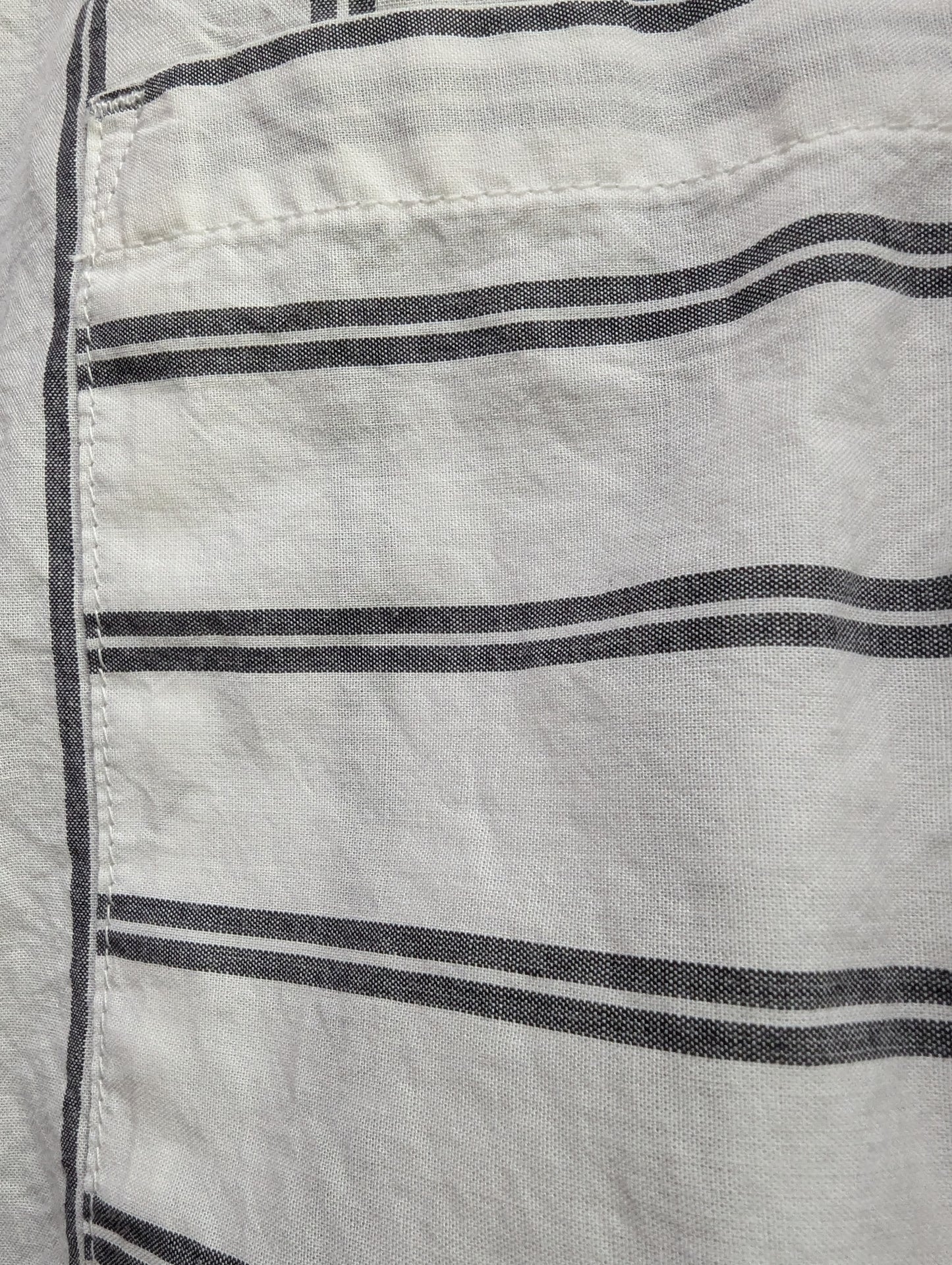 Women Size L Sonoma White Stripe Button Down