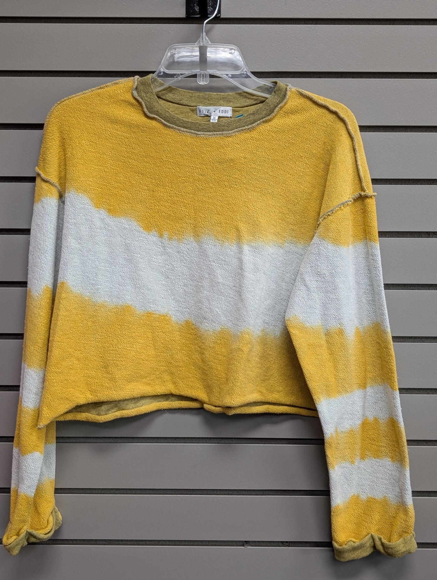 Women's Women Size M Mustard Fitz + Eddie Crew Long Sleeve Sweater
