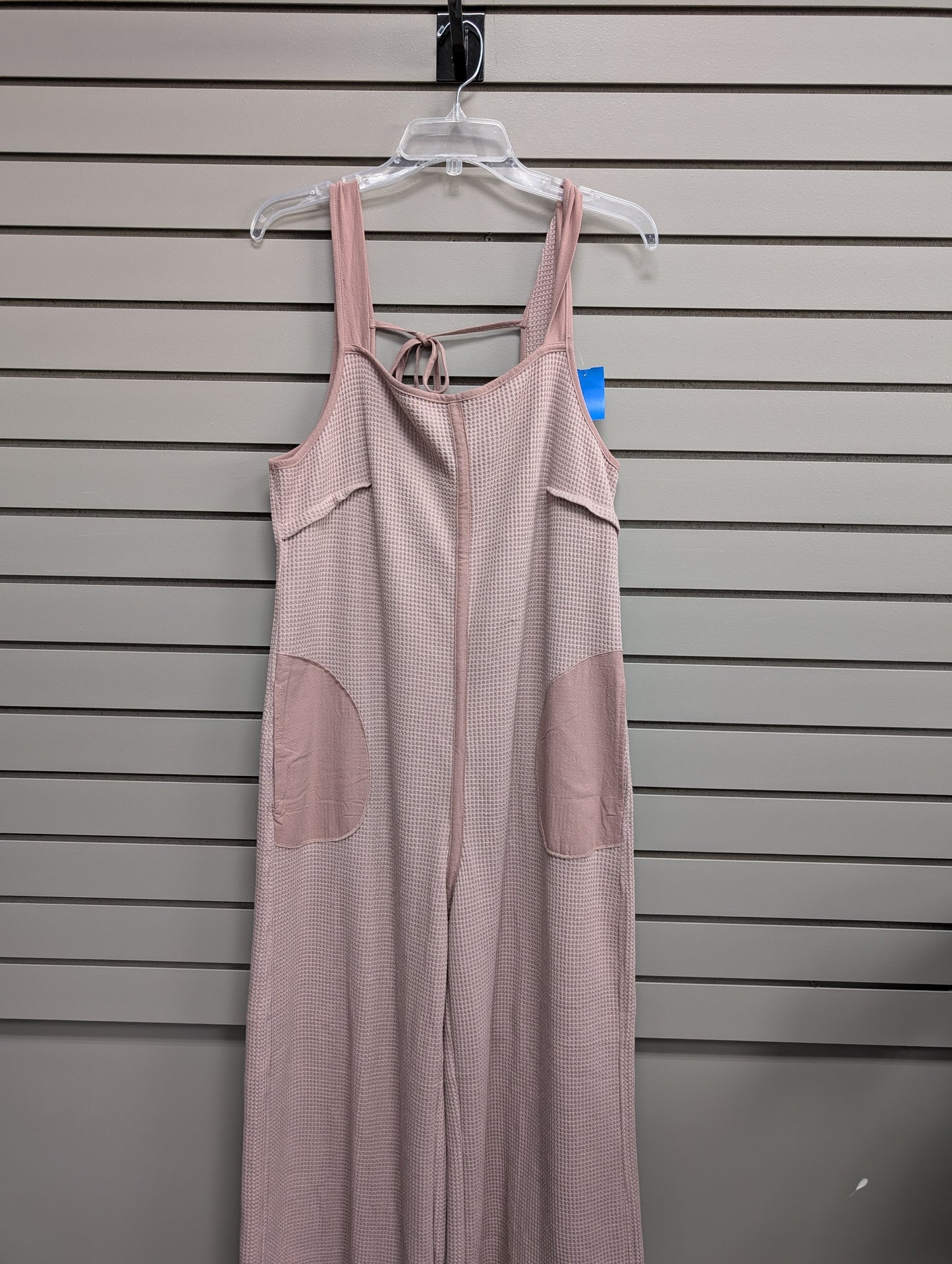 Women's Women Size M Mauve Unknown Waffle Knit Wide Leg Jumpsuit