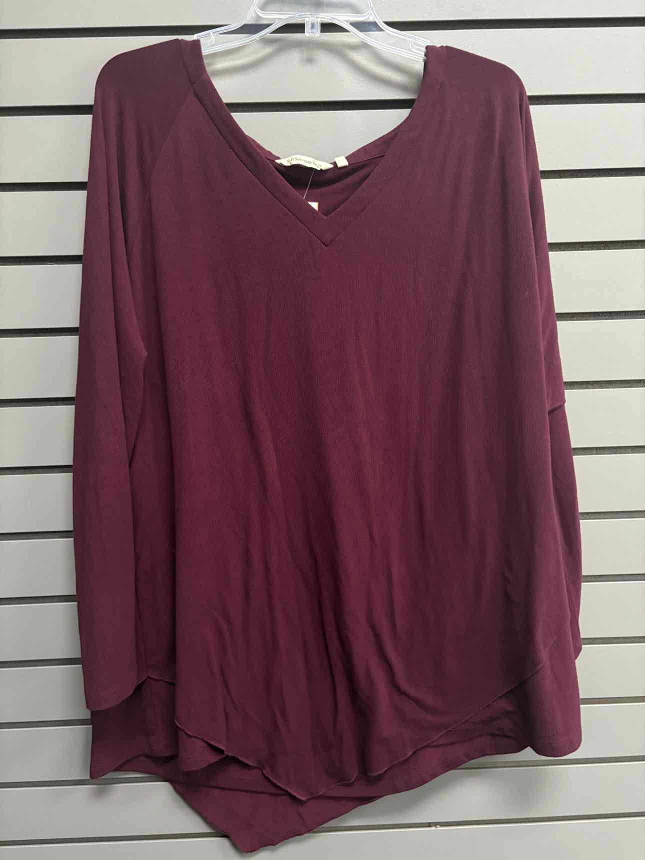 Women's Women Size 1X Burgundy Soft Surroundings Long Sleeve Shirt