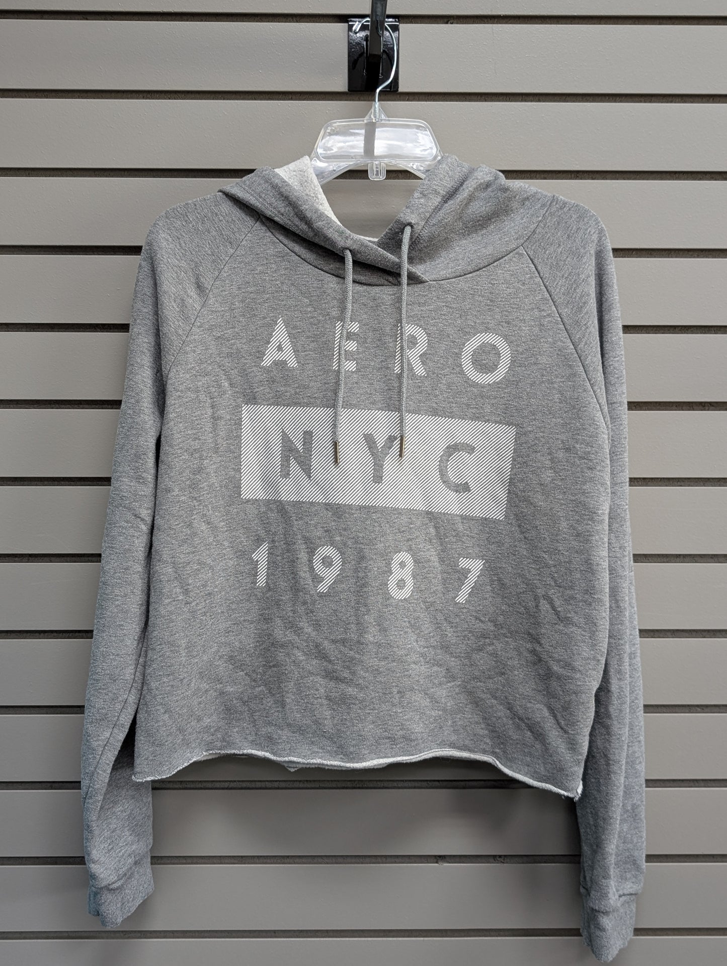 Women Size L Gray Aeropostale Hooded Long Sleeve Sweatshirt