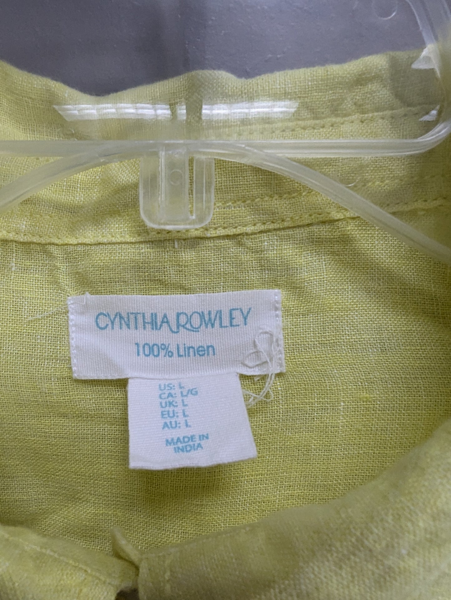 Women Size L Cynthia Rowley Yellow Button Down