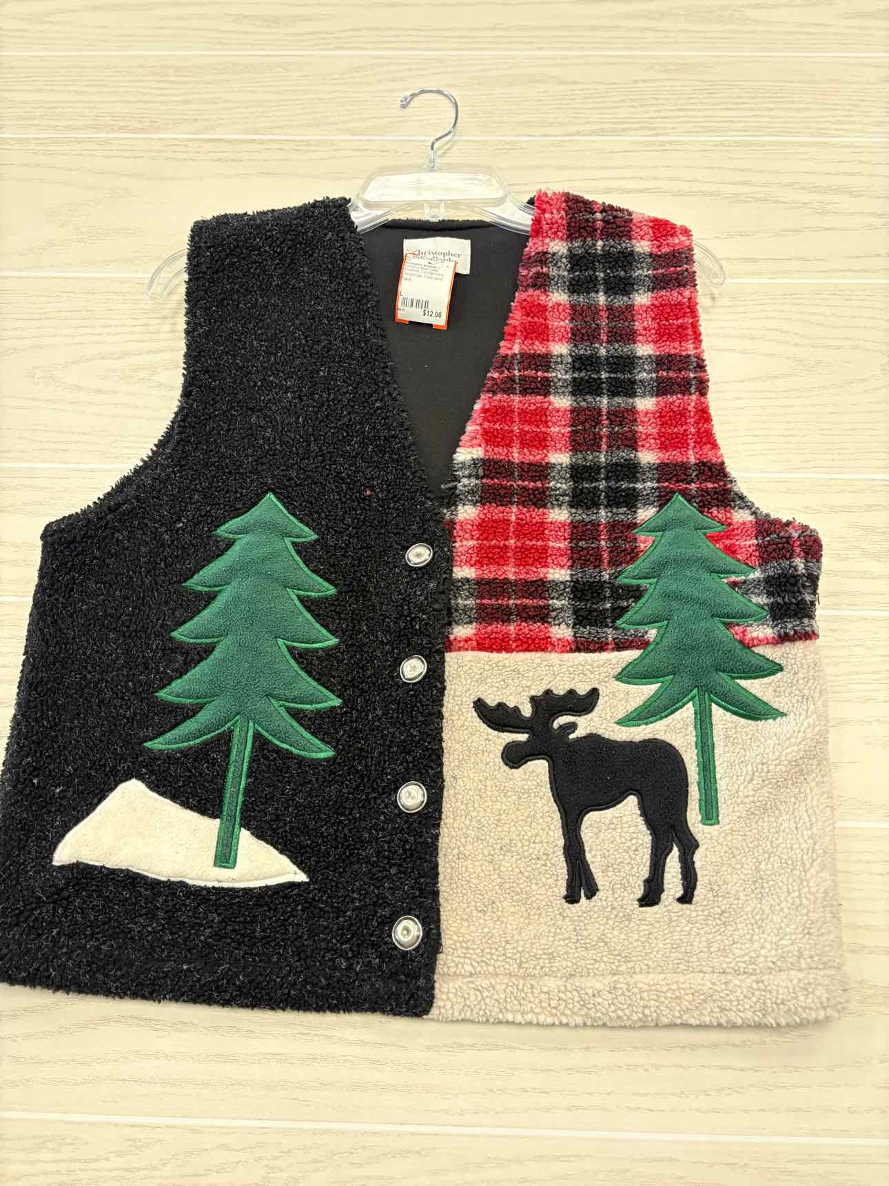 Women's Women Size L christopher & banks Multi-Color Christmas Vest