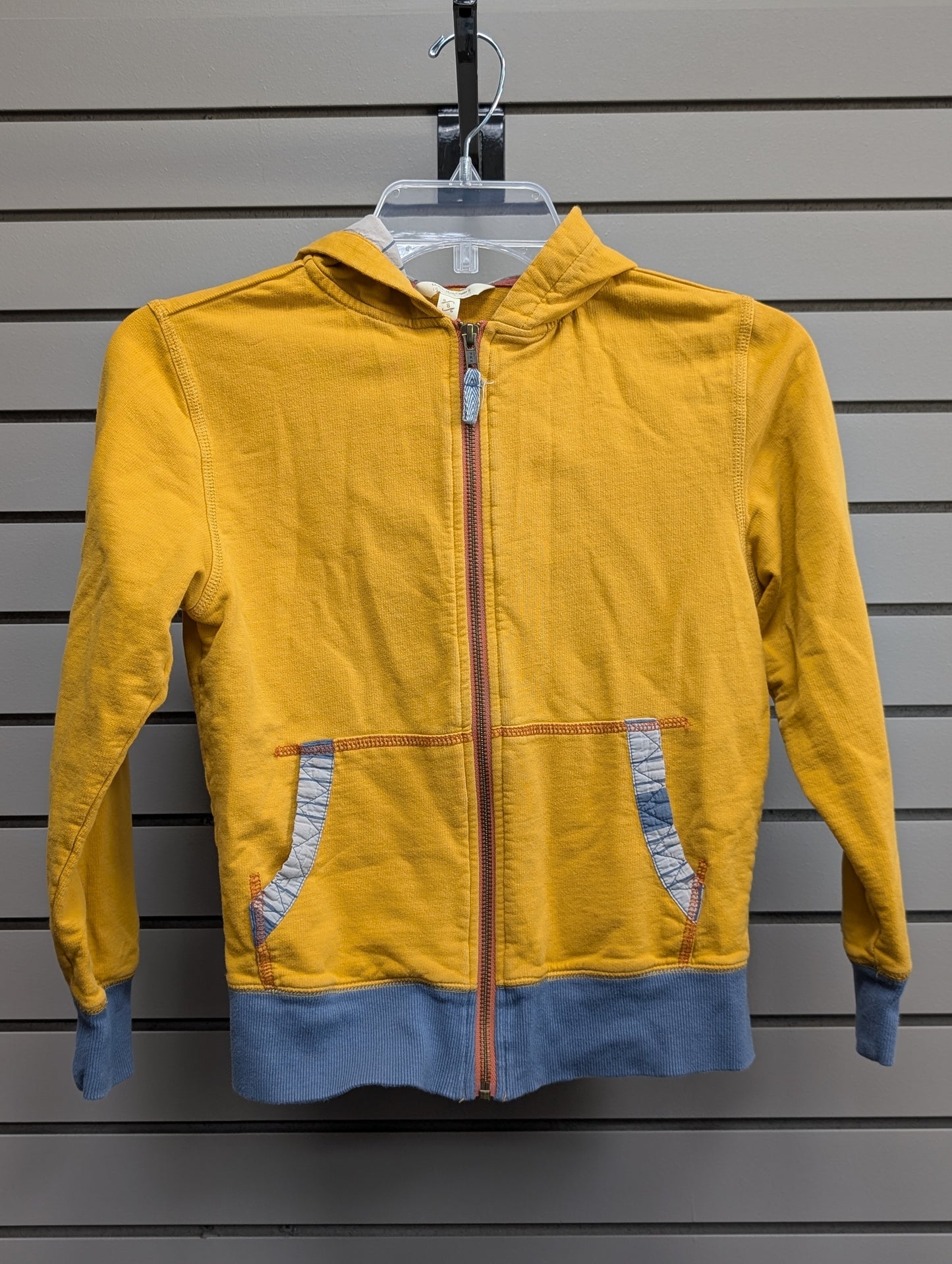 Boy's Child Size 8 Mustard Hooded Long Sleeve Sweatshirt