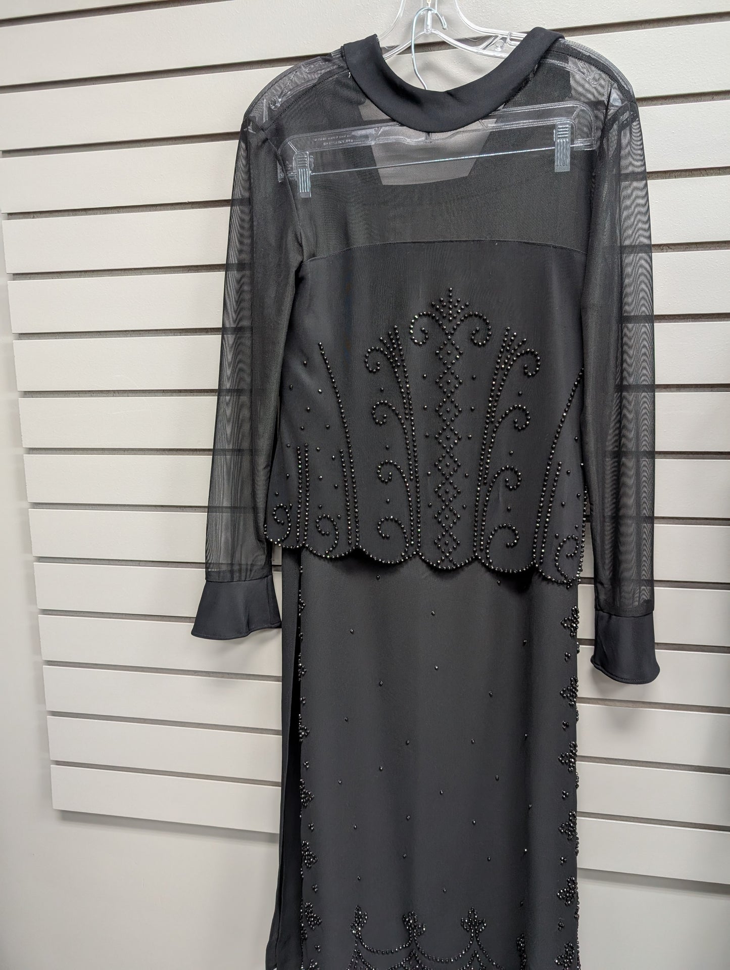 Women's Size 12 Black J.R NITES Long Sleeve Above Knee Dress