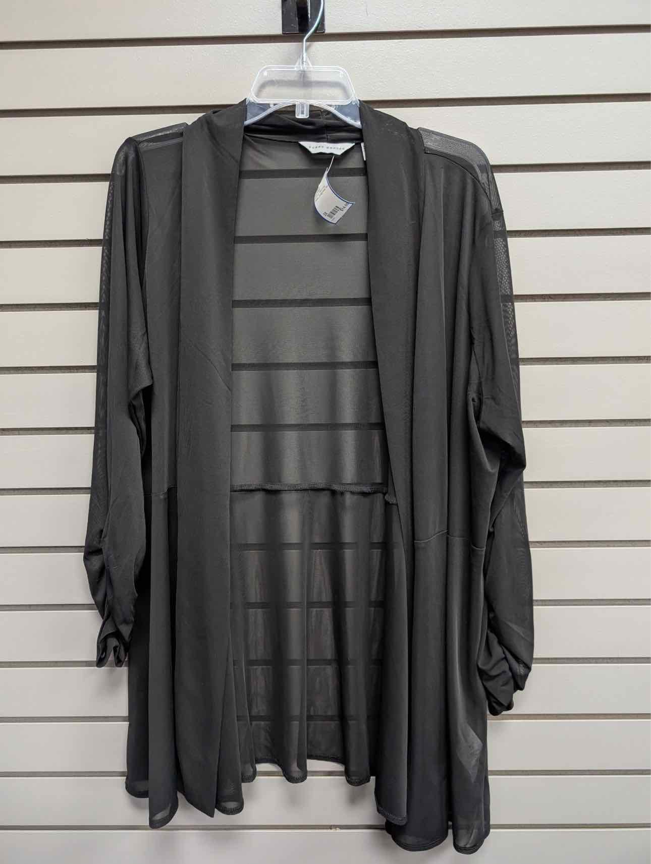 Women's Women Size 3X susan Graver Black Long Sleeve Cardigan
