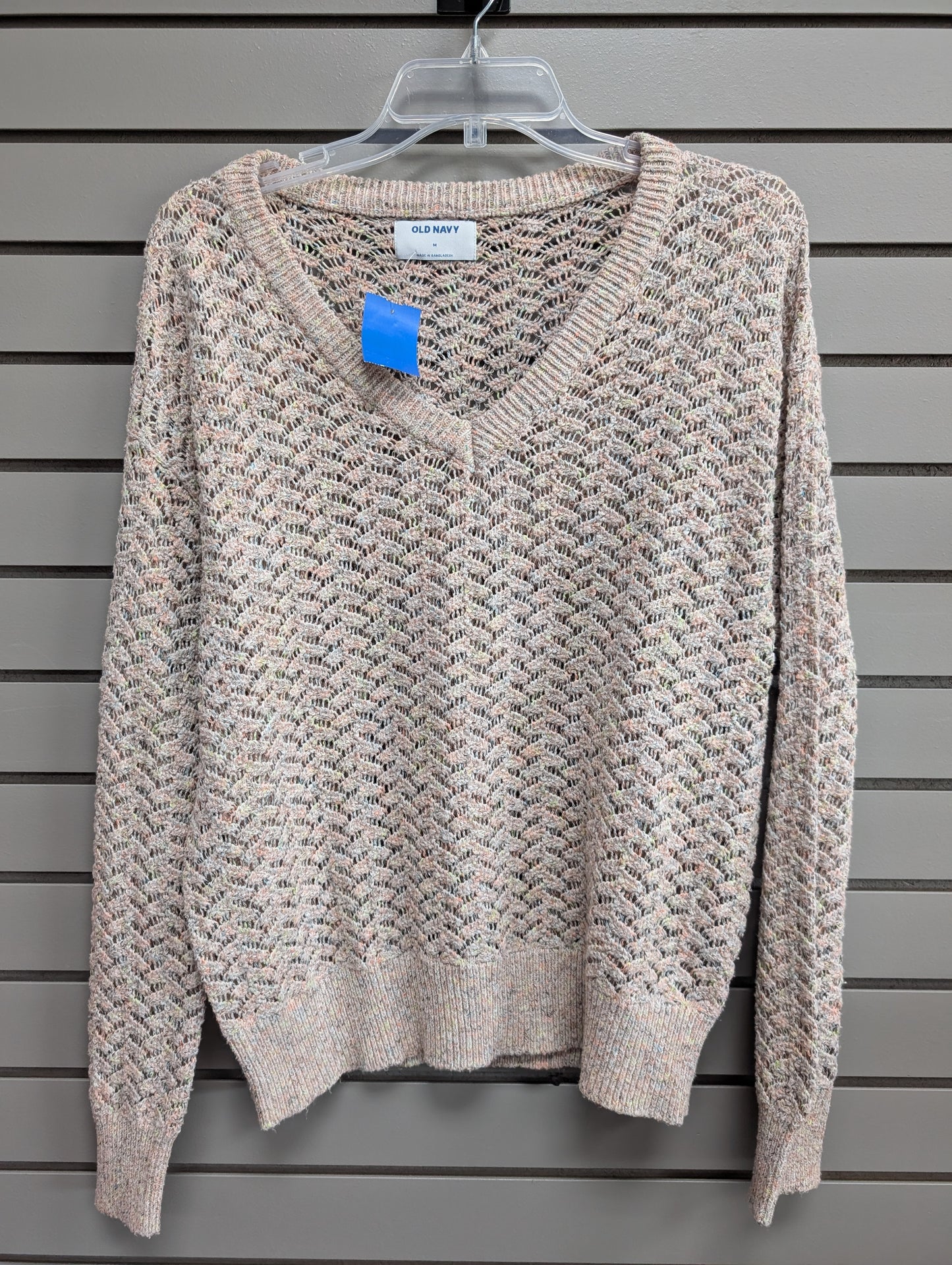 Women's Women Size M Light Pink Old Navy V-Neck Long Sleeve Sweater