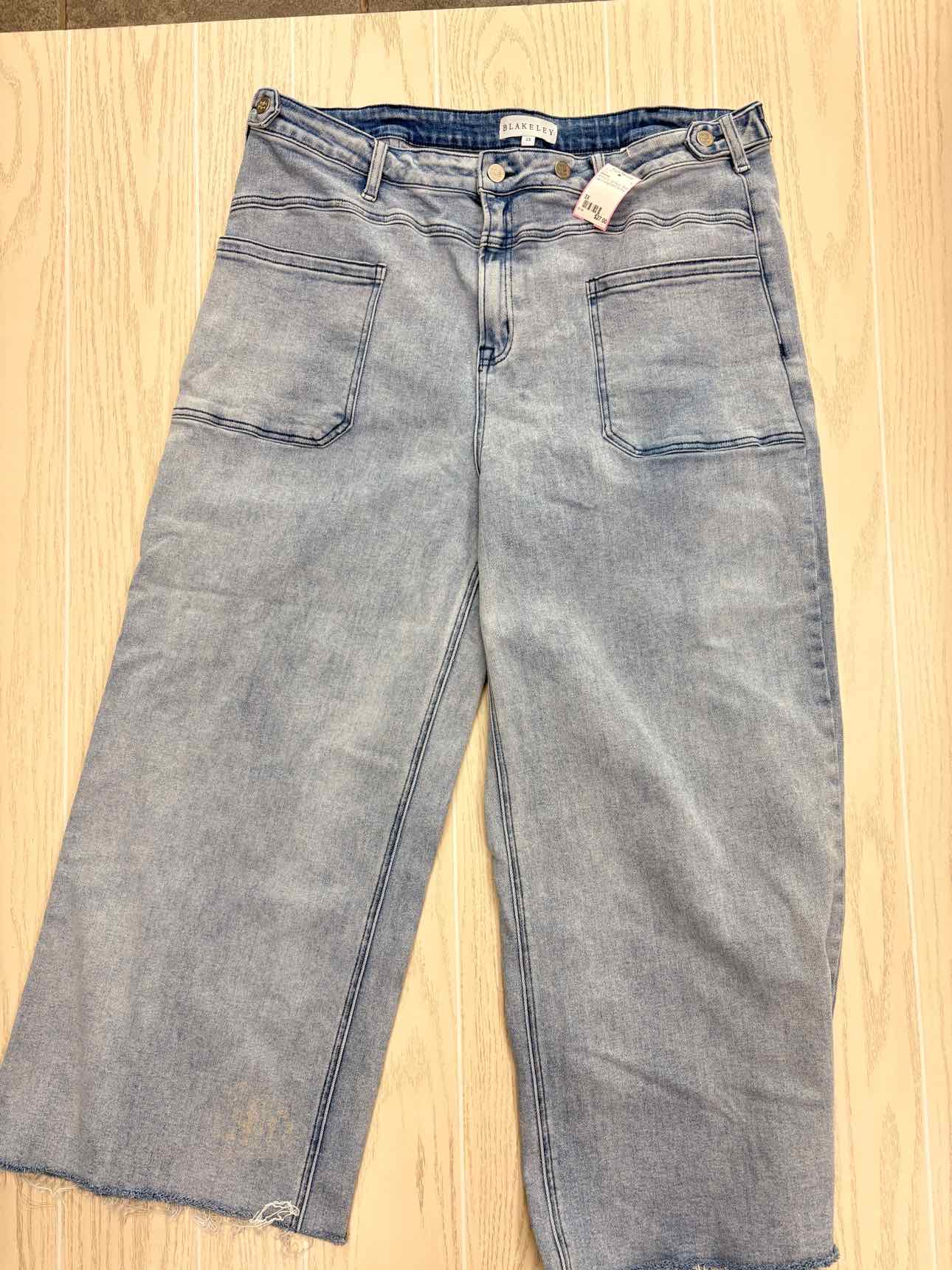 Women's Waist Size 3X Blakeley Light Blue Wide Leg Jean