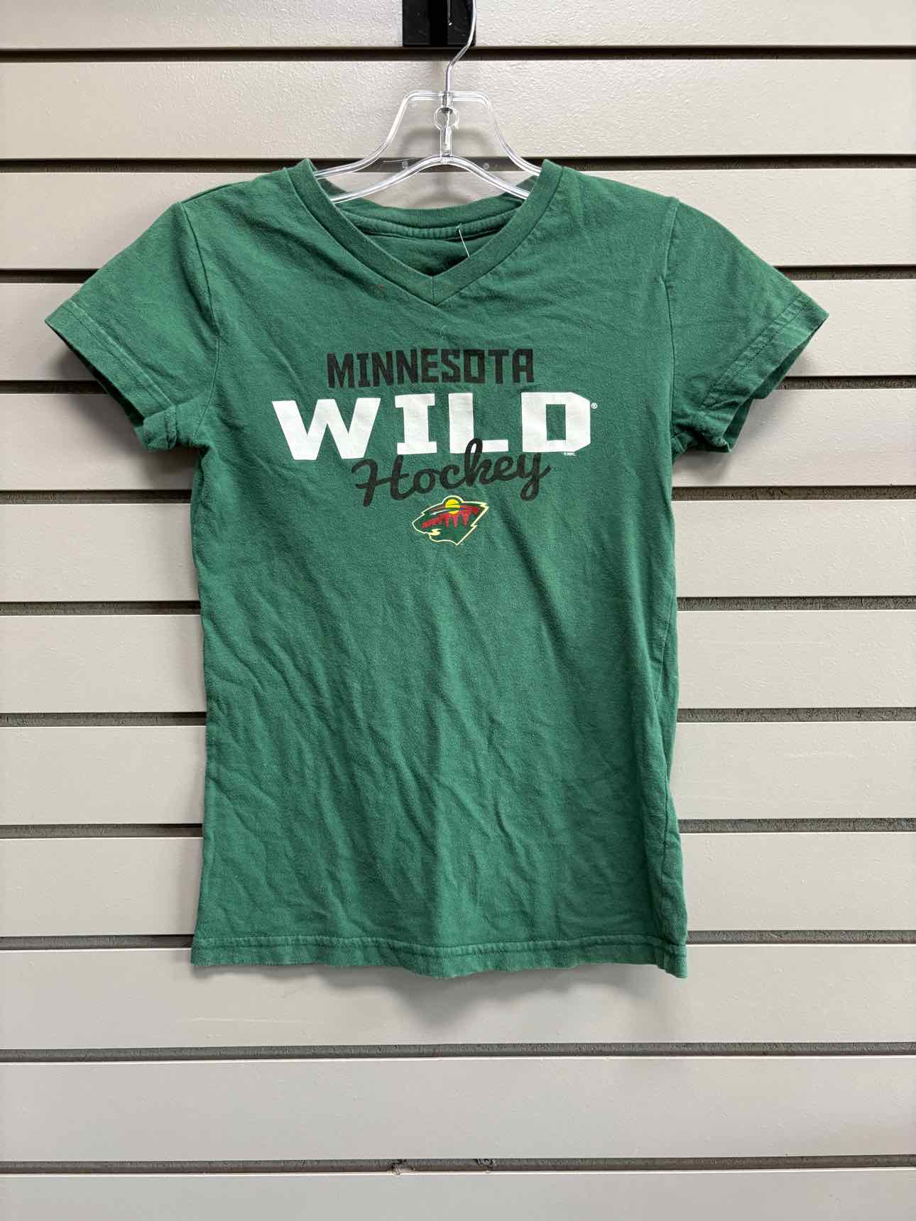 Girl's Child Size L NHL Green MN Wild Short Sleeve Shirt