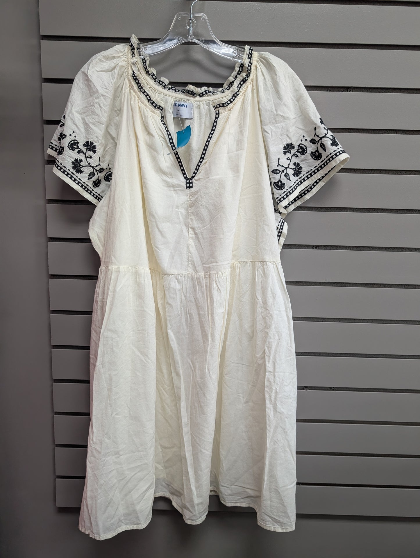 Women's Size XL Cream Old Navy Short Sleeve Above Knee Dress