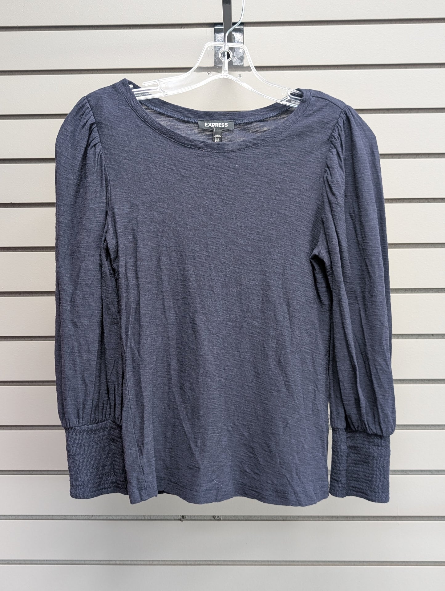 Women's Women Size XS Petite Navy Express Crew Long Sleeve Shirt