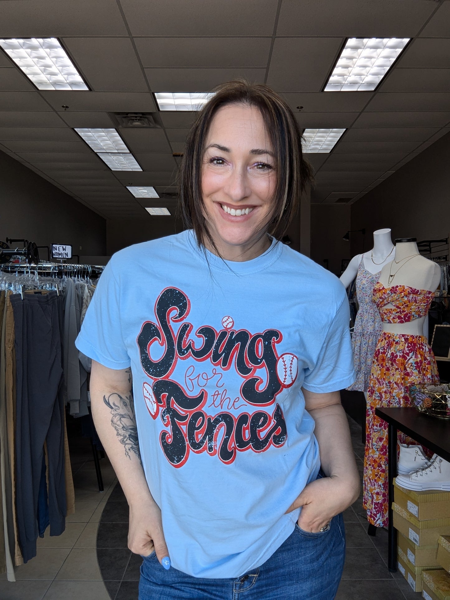 Swing For The Fences Graphic Plus Size Tee