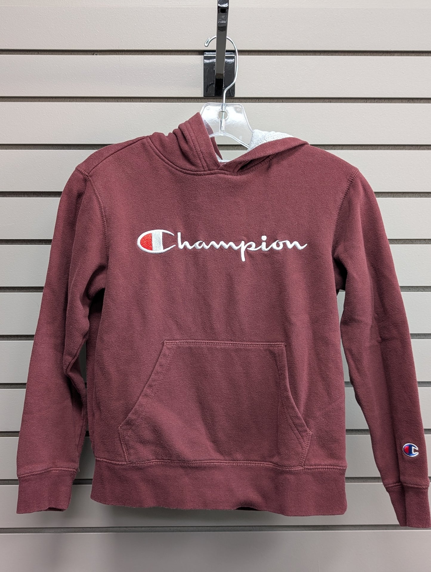 Boy's Child Size M Burgundy Hooded Long Sleeve Sweatshirt