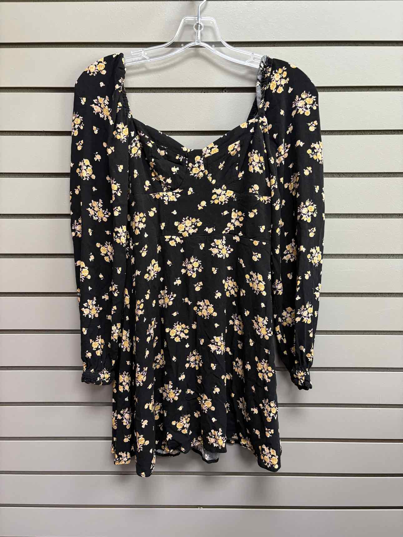 Women's Size Small Black altar'd state Long Sleeve Floral Midi Dress