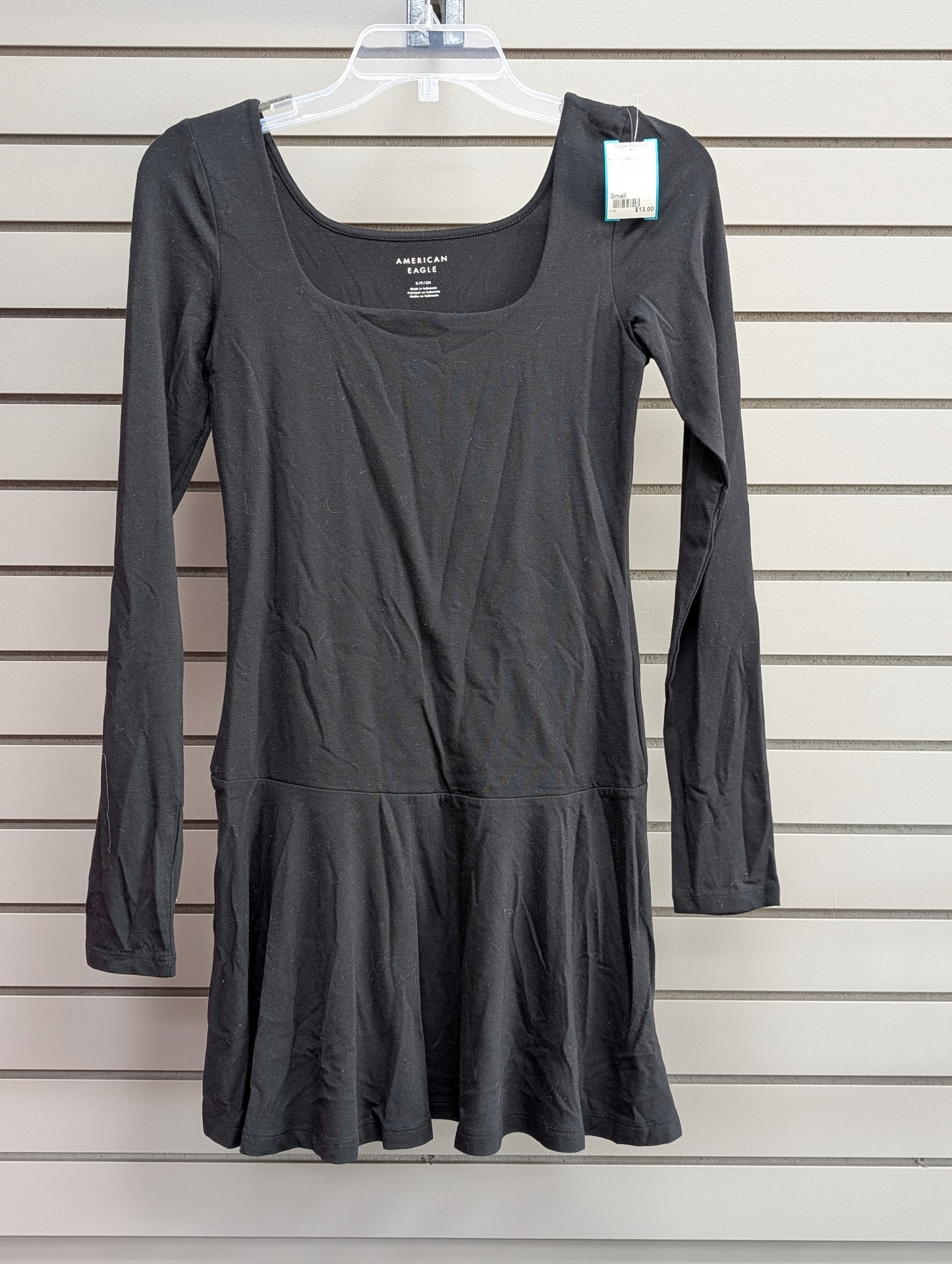 Women's Size Small Black American Apparel Long Sleeve Above Knee Dress