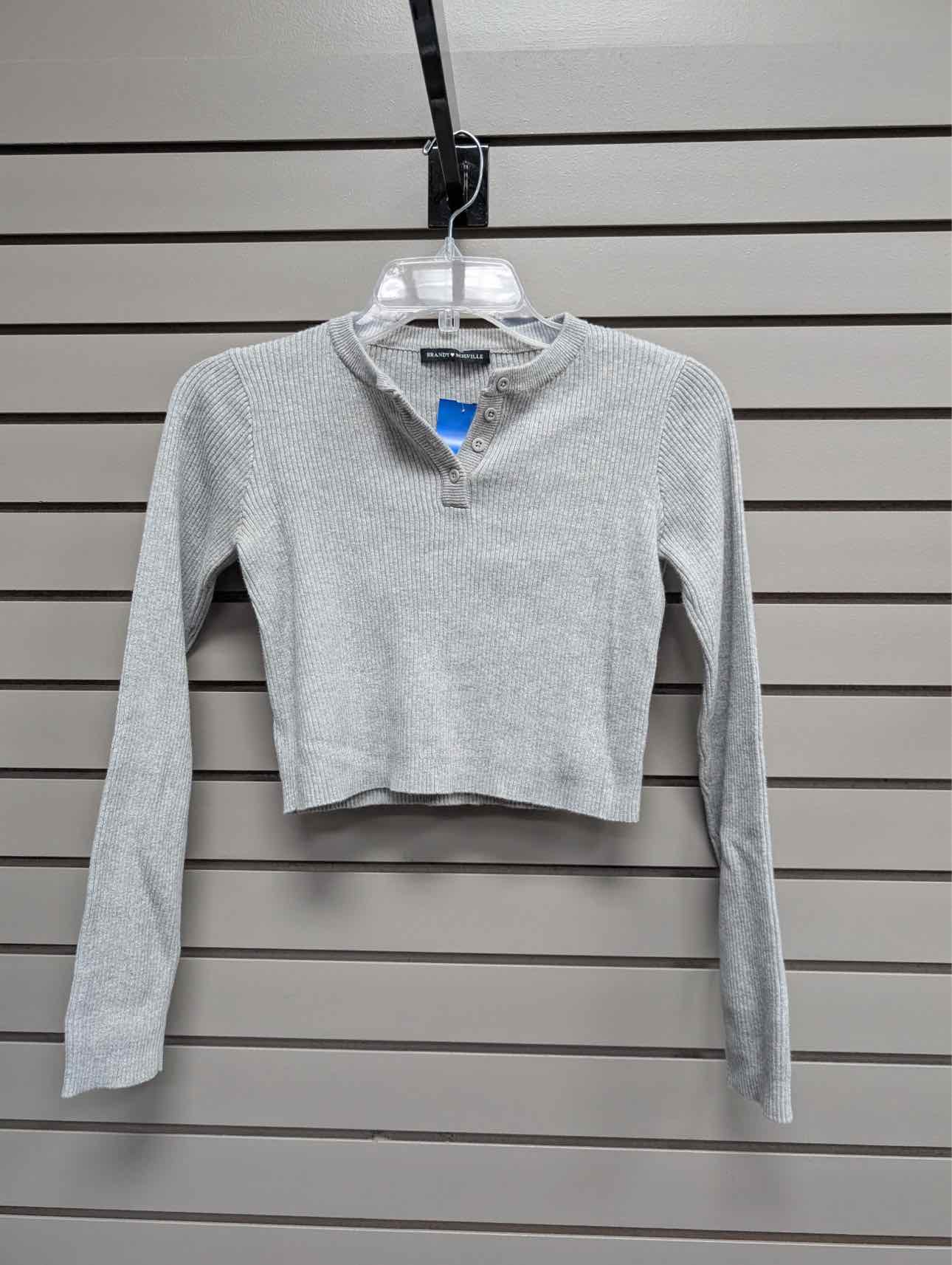 Women's Women Size One Size Light Gray Brandy Mellvile V-Neck Long Sleeve Shirt