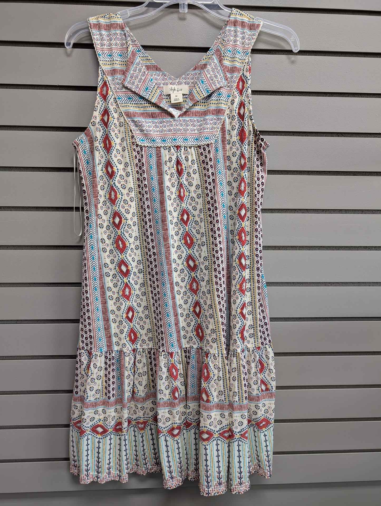 Women's Size M Multi-Color Style & Co Tank Above Knee Dress