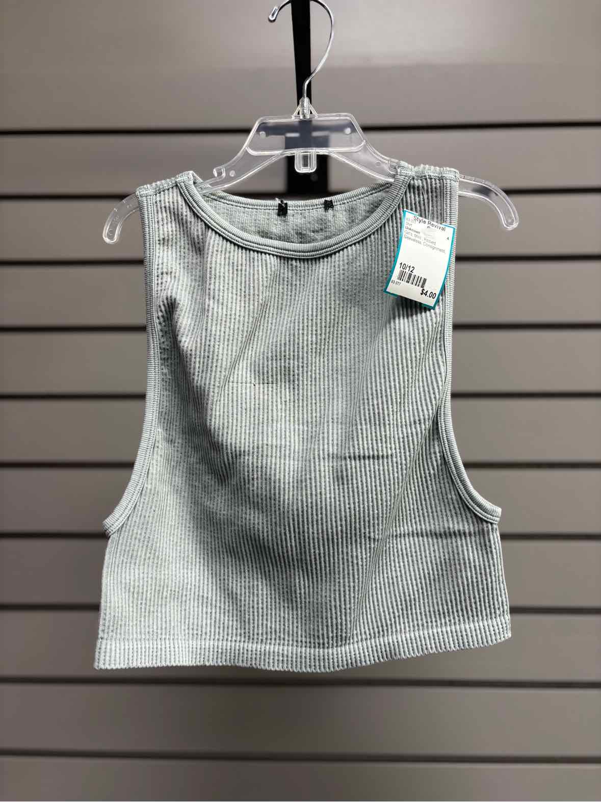 Girl's Child Size 10/12 Unknown Mint Ribbed Sleeveless Shirt