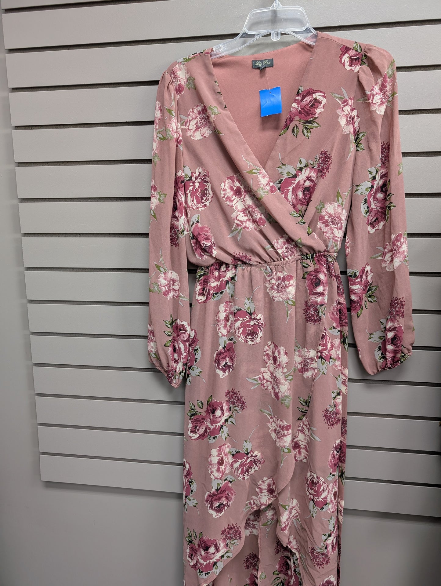 Women's Size M Mauve Lily Rose Long Sleeve Floral Maxi Dress