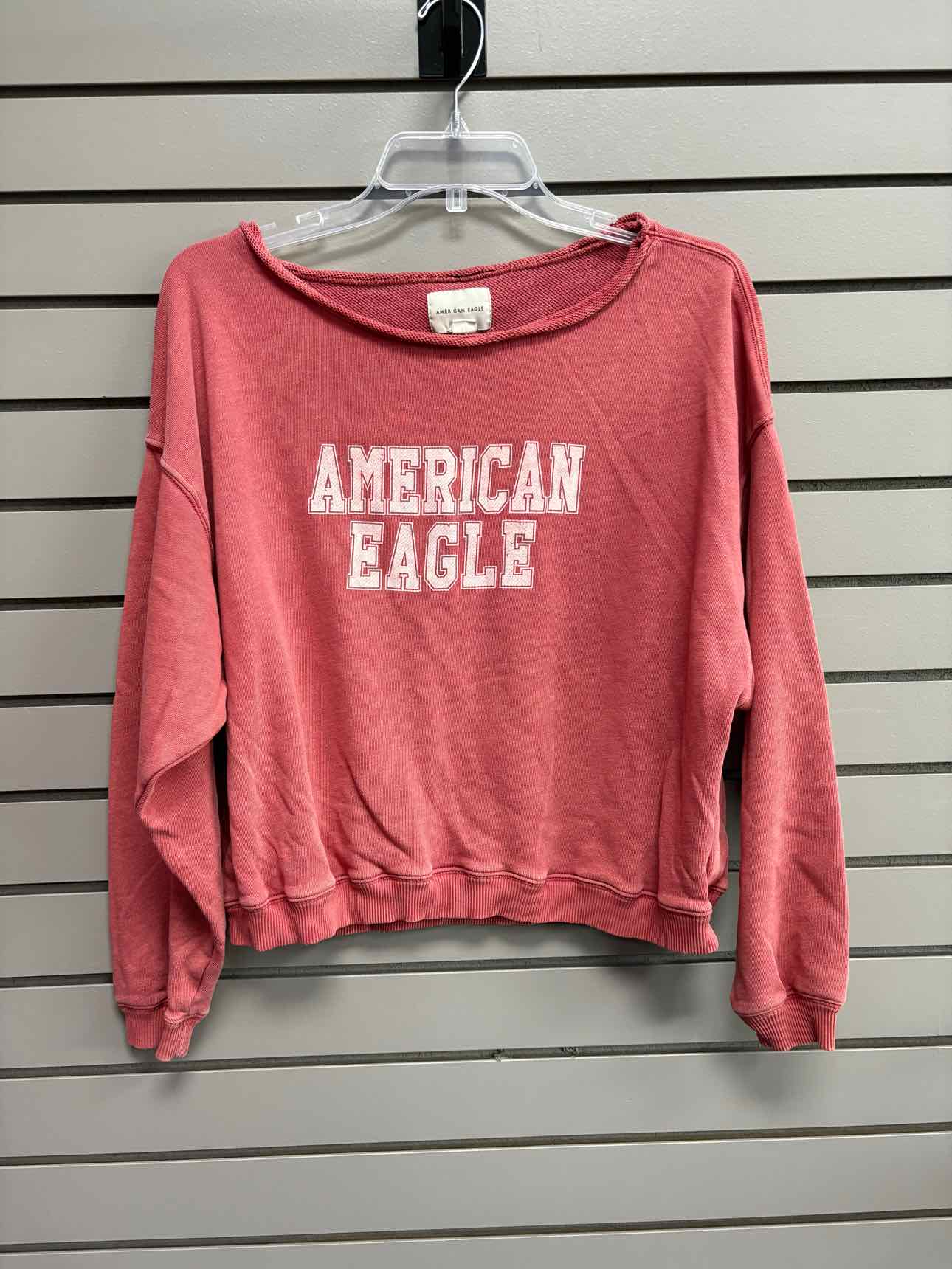 Girl's Red American Eagle Off The Shoulder Long Sleeve Shirt