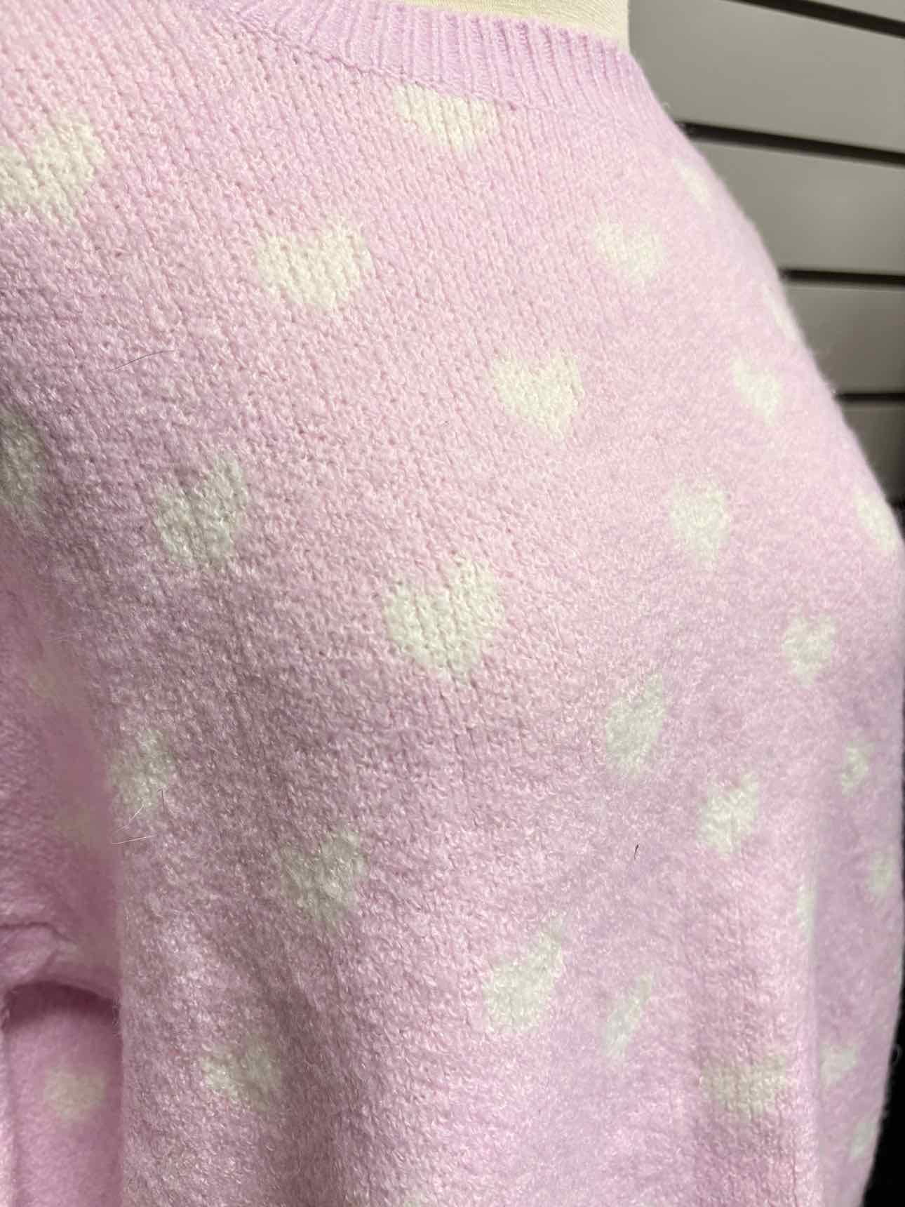 Women's Women Size XS Light Pink Vince Camuto Heart Crew Long Sleeve Sweater