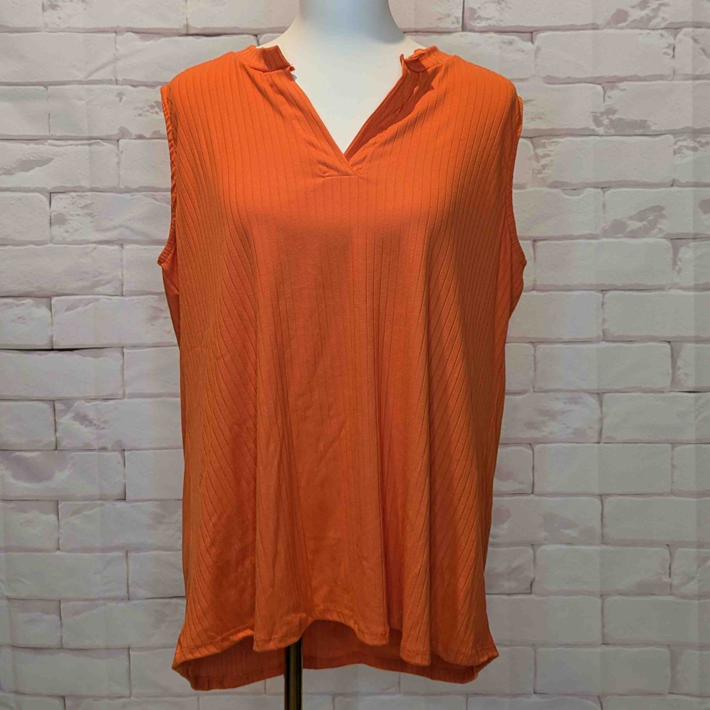 Orange Plus Sleeveless V-neck
