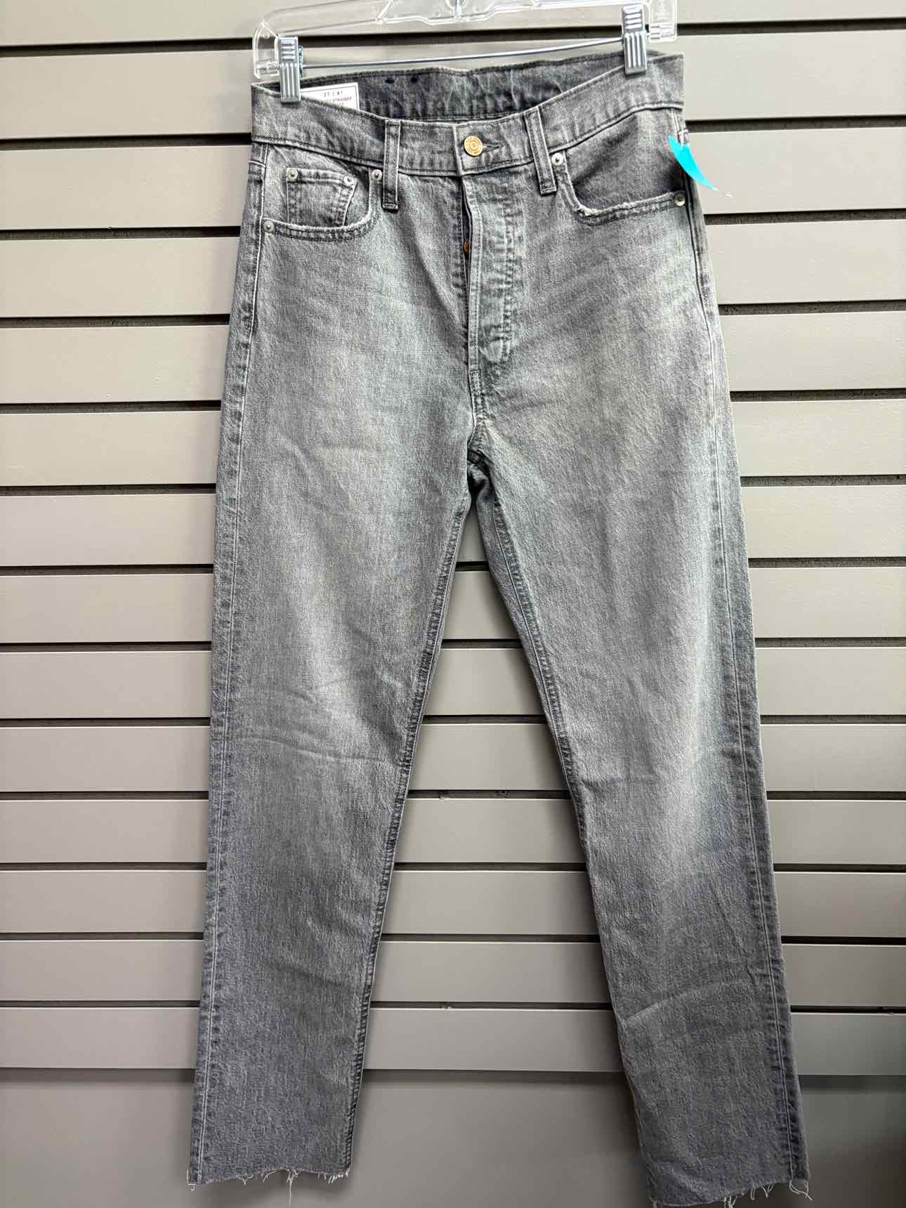 Women's Waist Size 27 GAP Gray Frayed bottom Jean