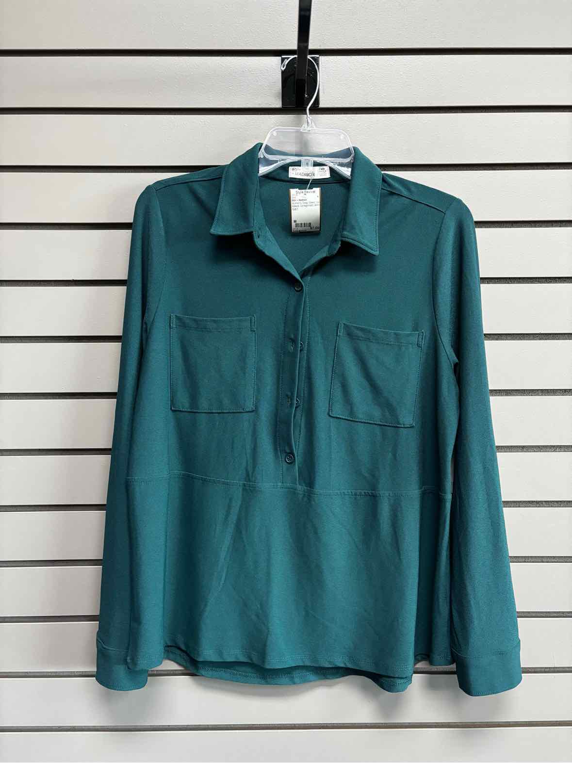Women's Women Size M Deep Green 89th + Madison Long Sleeve Shirt