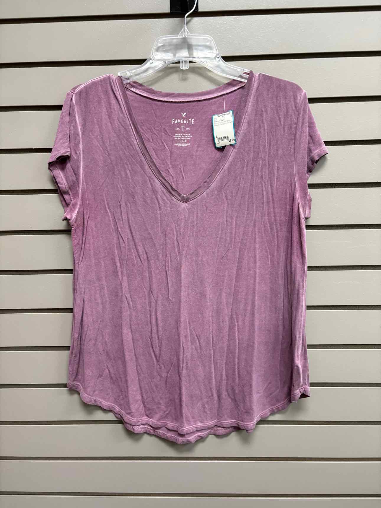 Women's Women Size L Purple American Eagle Short Sleeve Shirt