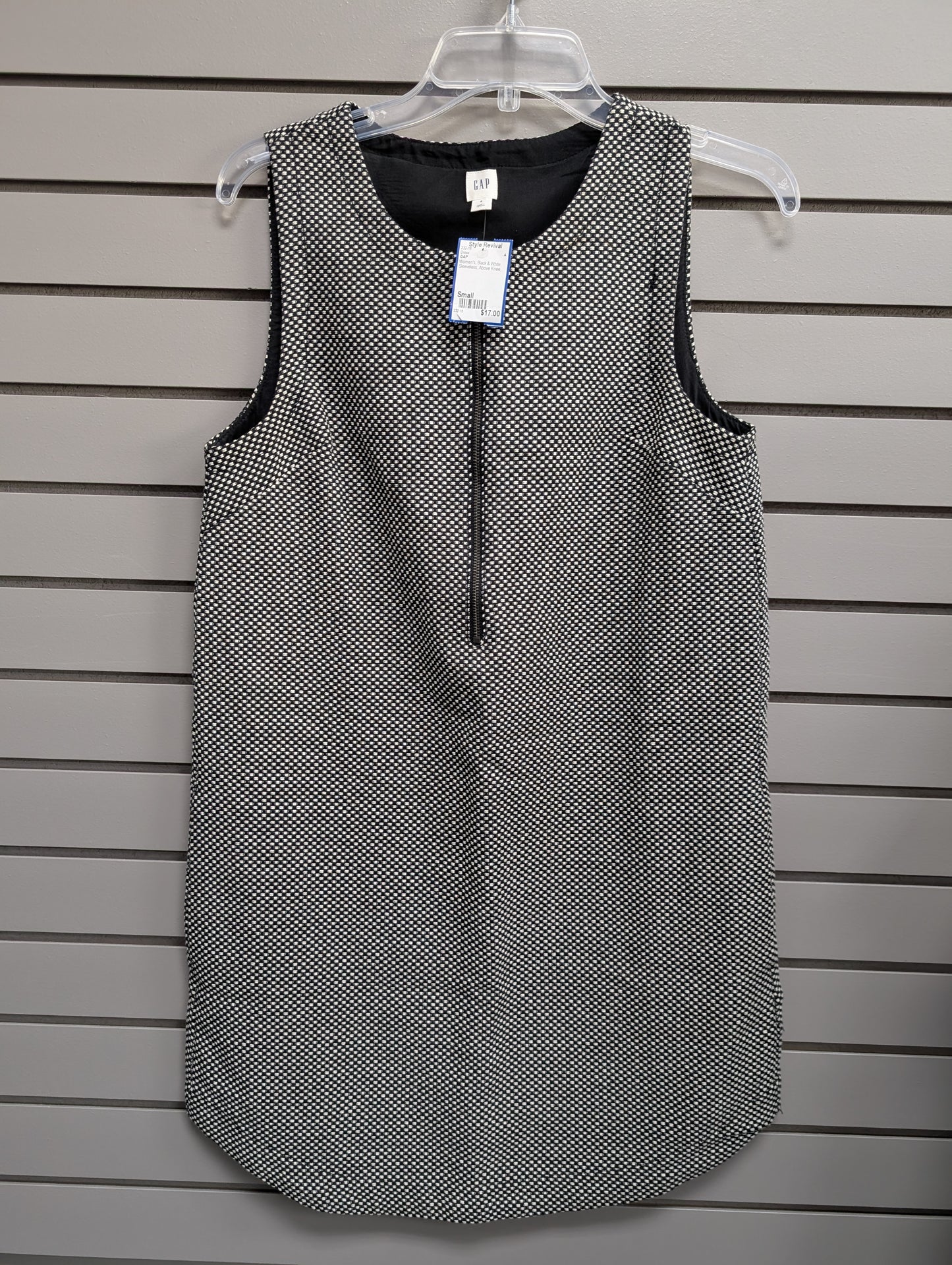 Women's Size Small Black & White GAP Sleeveless Above Knee Dress