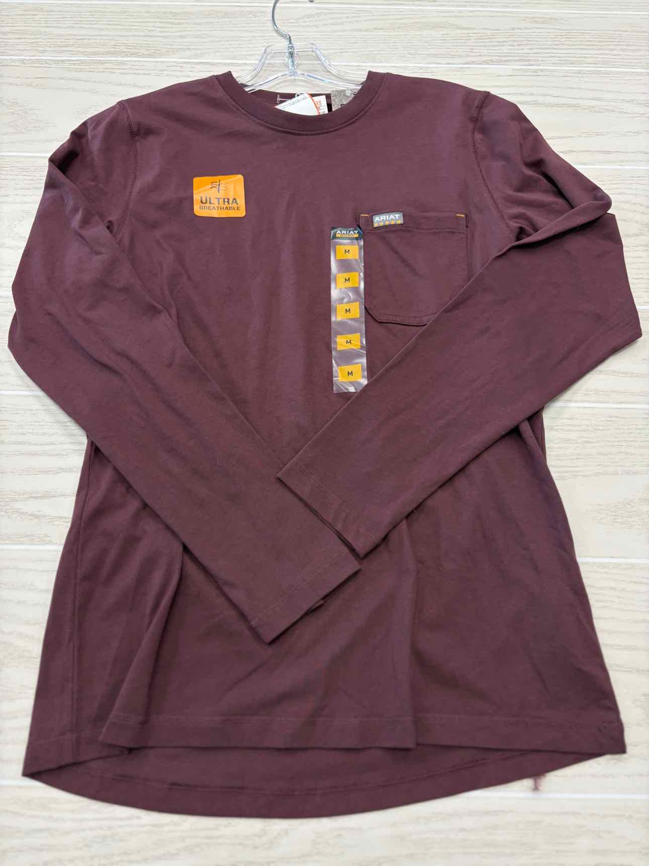 Women's Women Size M Burgundy Ariat Long Sleeve Shirt