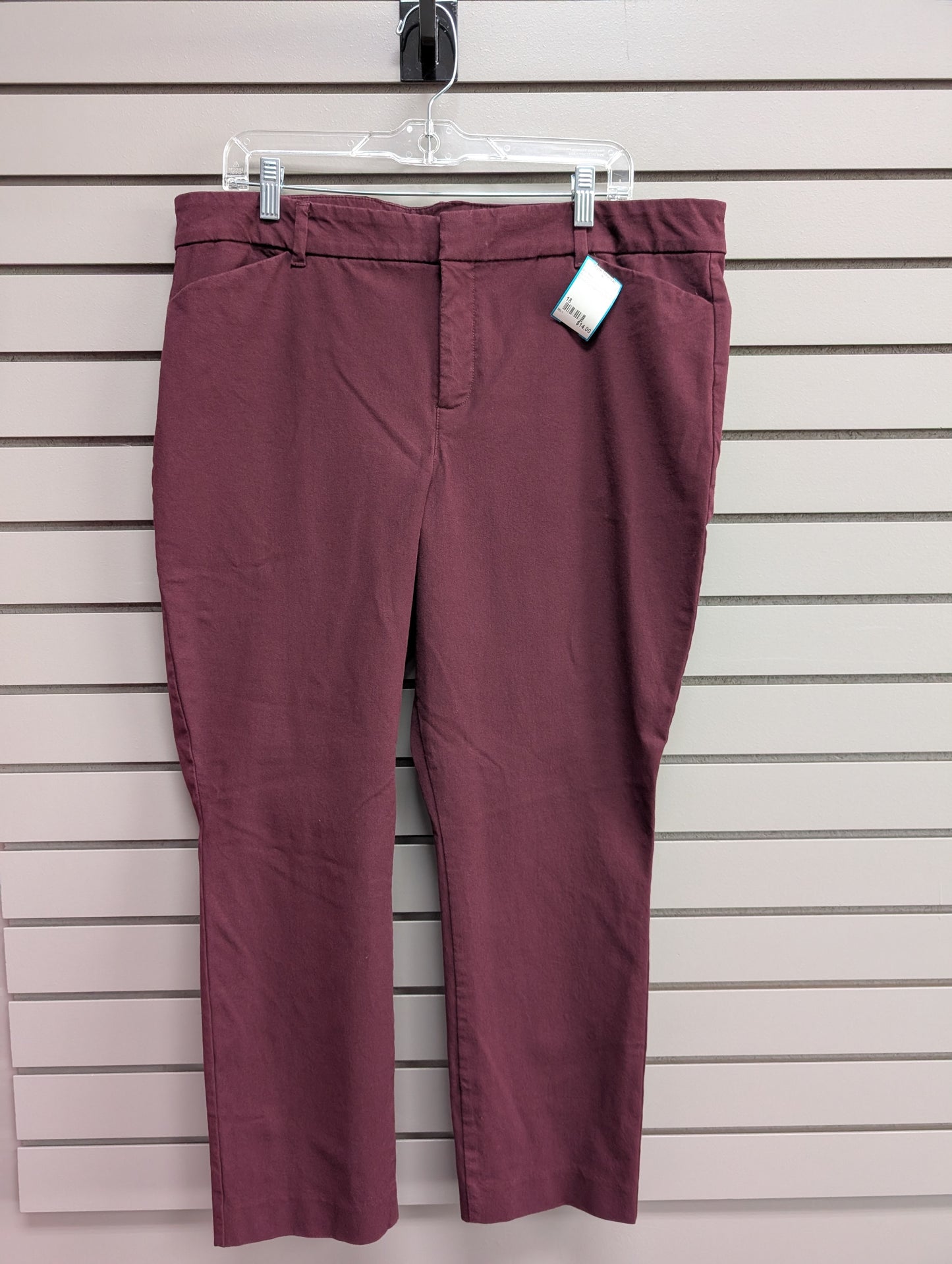Women's Waist Size 18 Petite Old Navy Burgundy Dress Pant