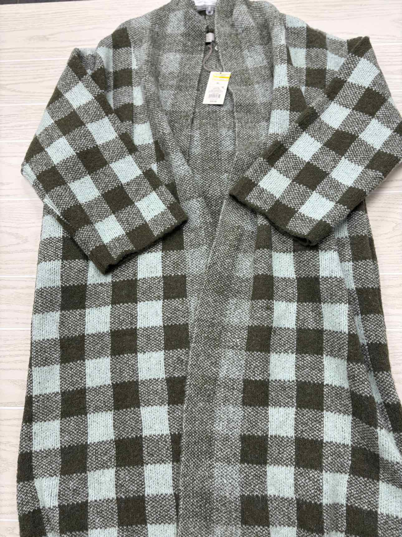 Women Size XL A New Day Green Checkered NWT Cardigan