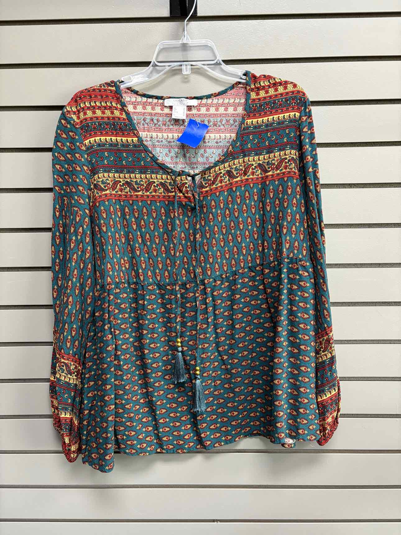 Women's Women Size 1X Multi-Color Lascana V-Neck Long Sleeve Shirt