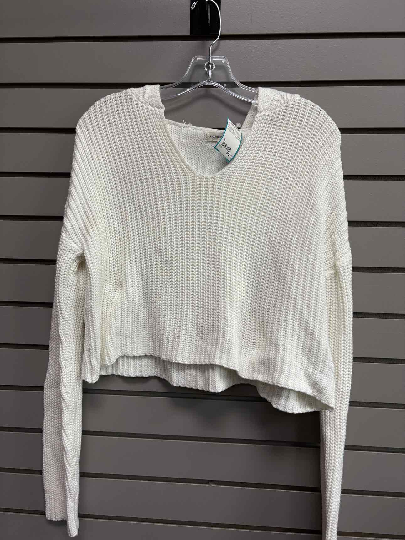 Women's Women Size S Cream Aeropastale Hooded Long Sleeve Shirt