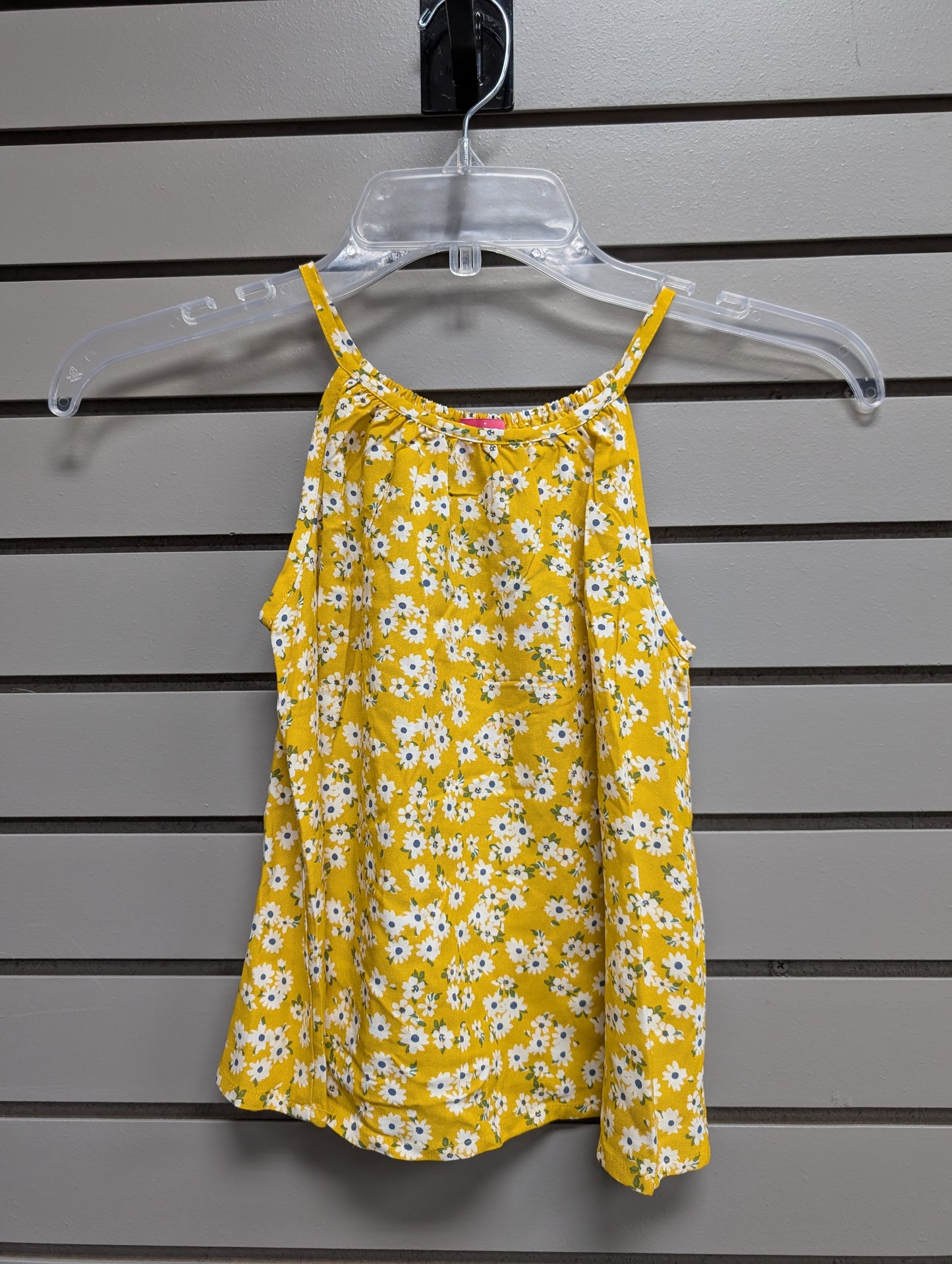 Girl's Child Size 6 Zunie Mustard Floral Tank Shirt