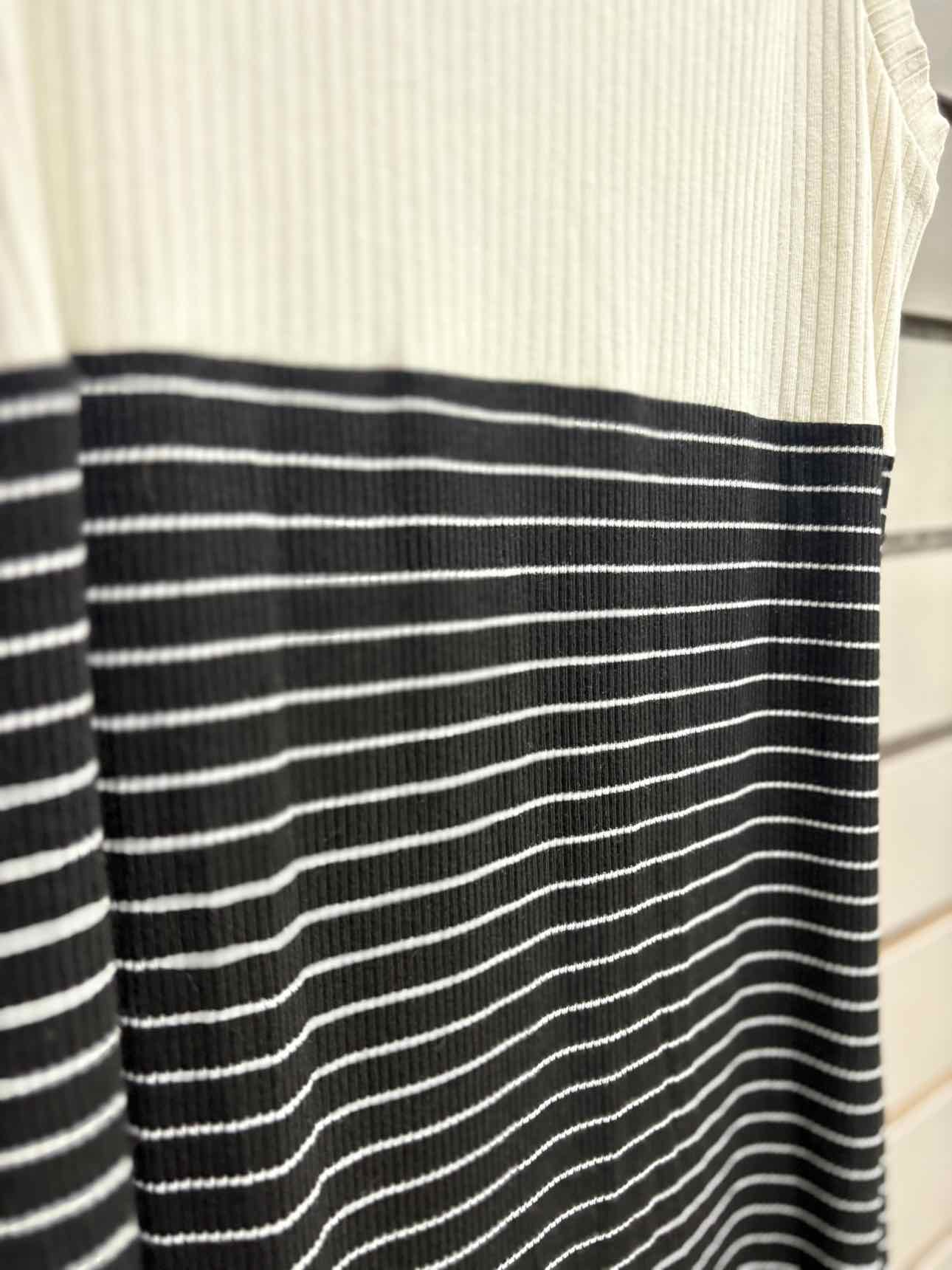 Women's Size Small Black & White Doe & Rae Tank Stripe Dress