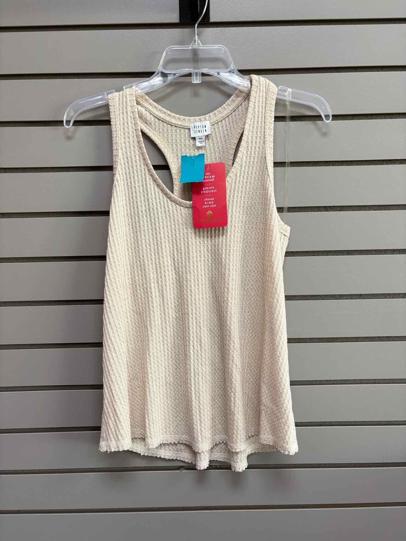 Women's Women Size XS Tan Peyton Jensen Waffle Knit Tank Shirt