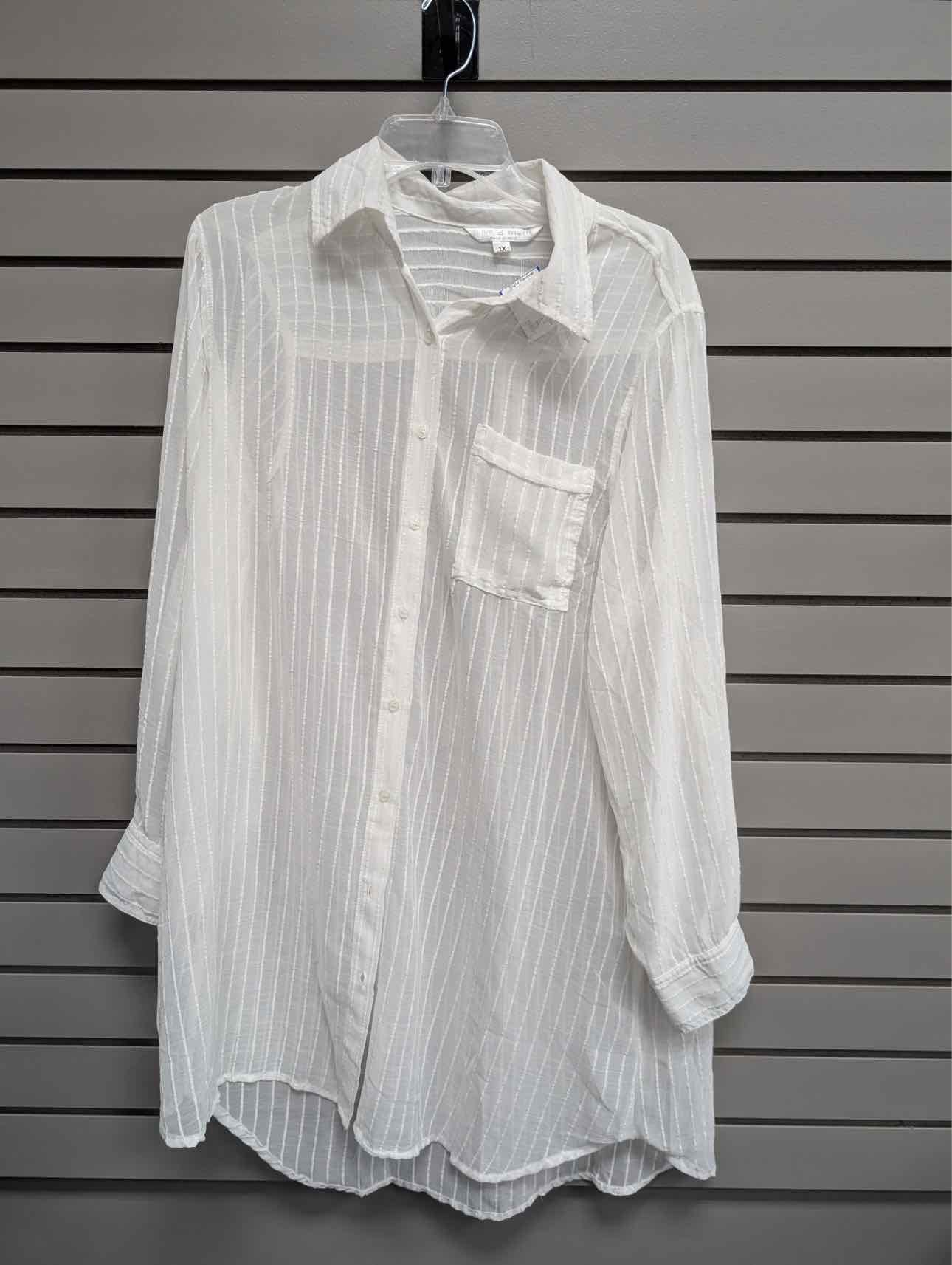 Women's Women Size 1X White Live 4 truth Long Sleeve Shirt