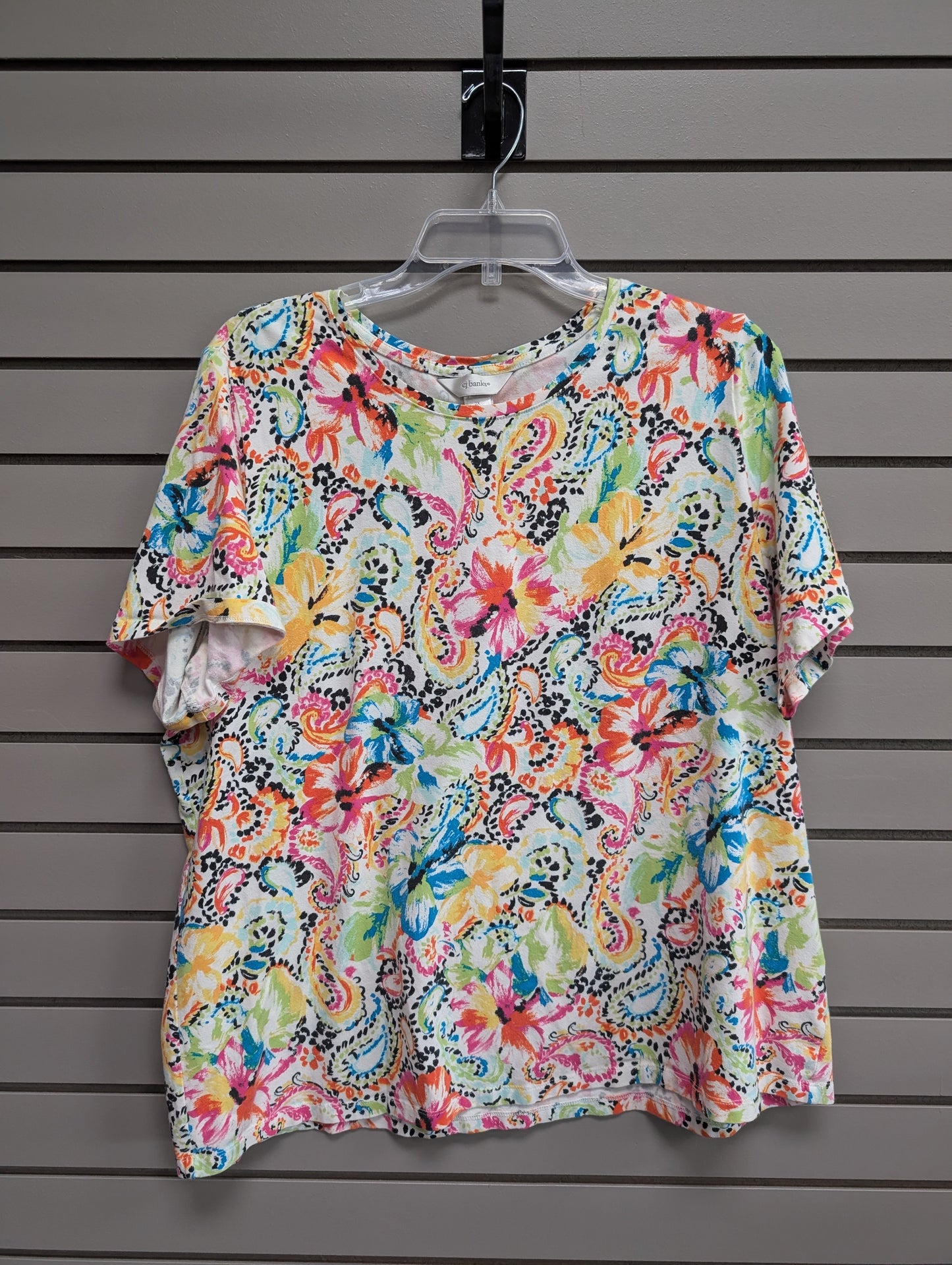 Women's Women Size 2X Multi-Color cj banks Short Sleeve Shirt