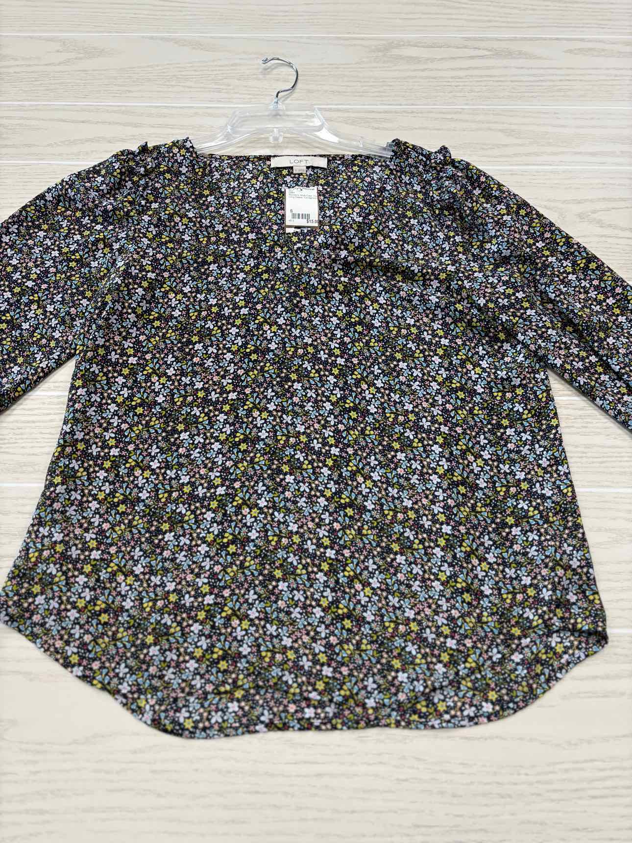 Women's Women Size S Multi-Color LOFT Floral Long Sleeve Shirt