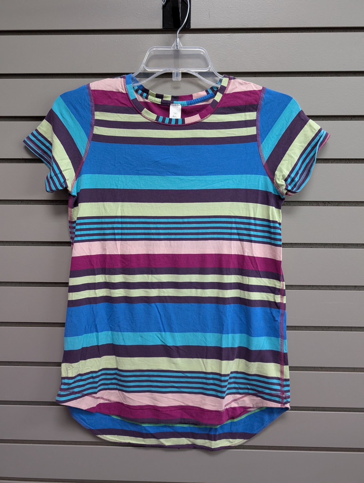 Girl's Child Size 14 Ivivva Multi-Color Stripe Short Sleeve Shirt