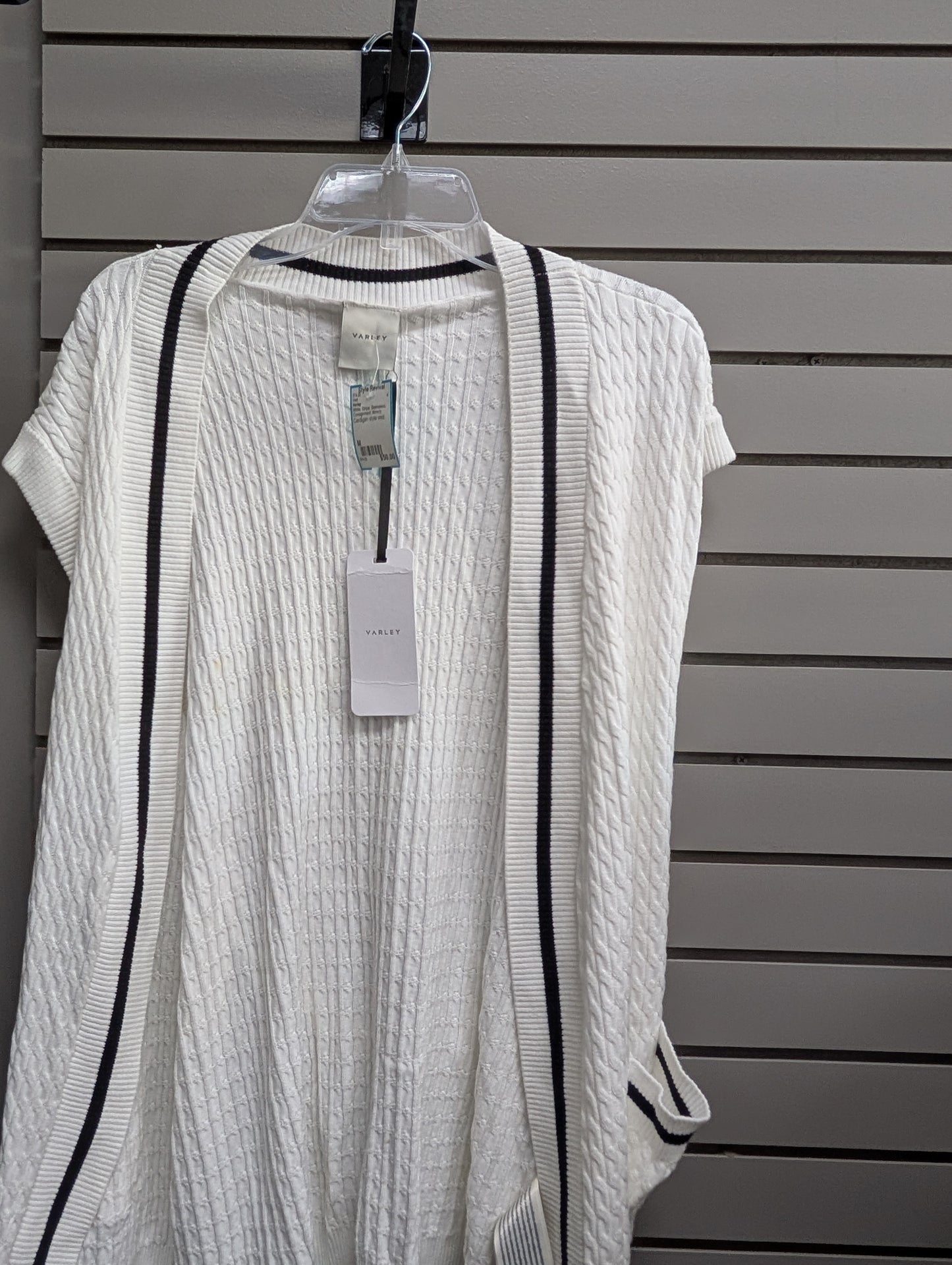 Women Size M Varley White Stripe Sleeveless Vest - NWT