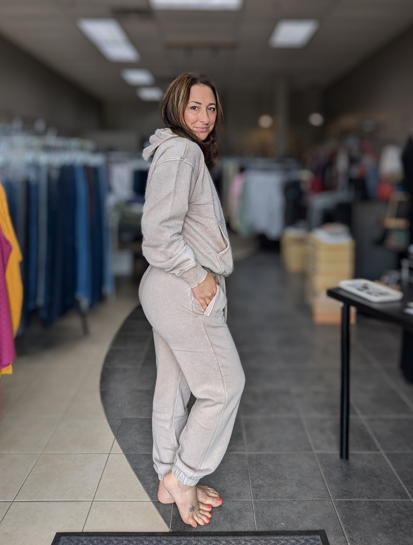 Ash Mocha Acid Wash Sweatpant