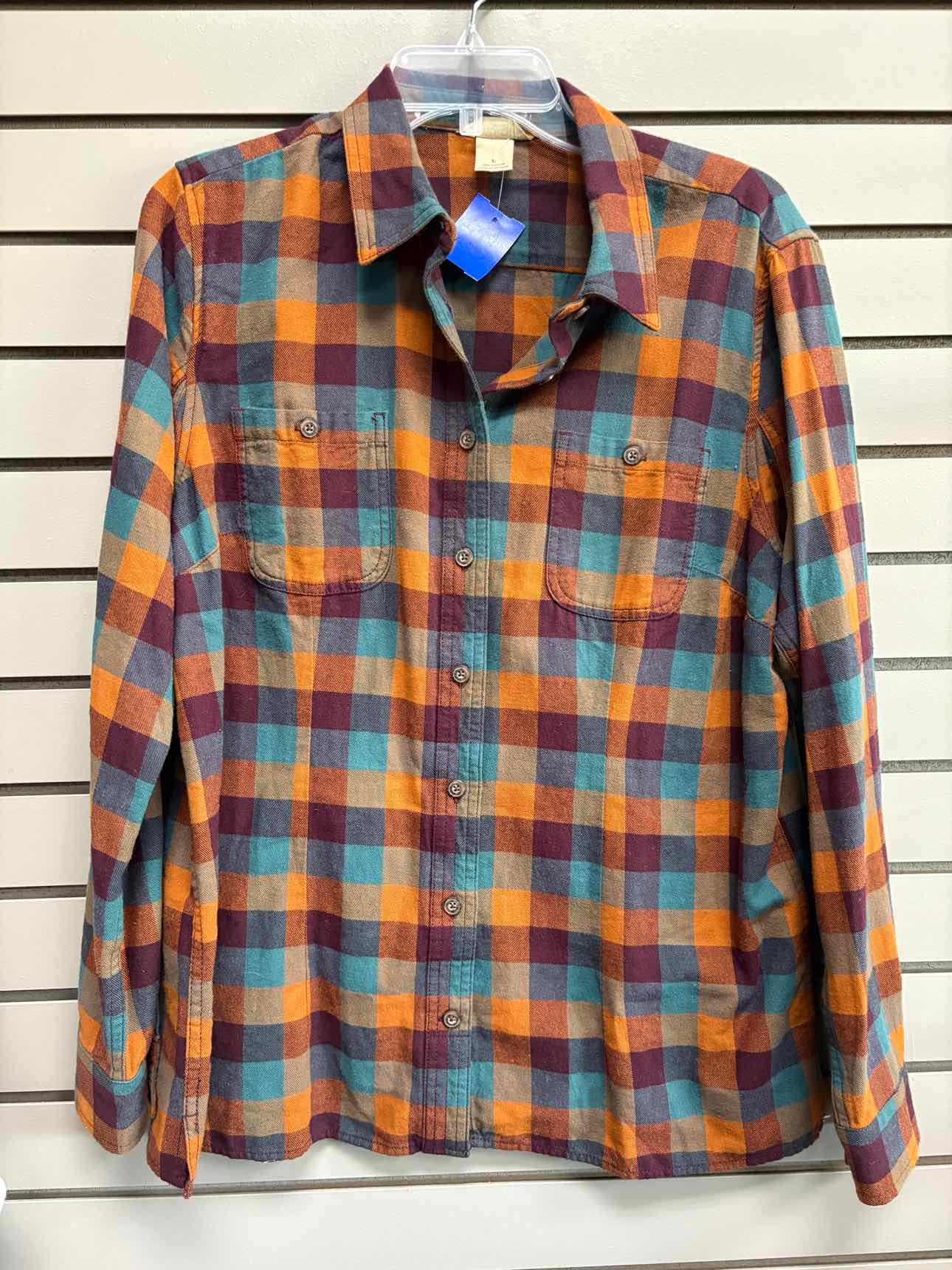 Women's Women Size L Multi-Color Duluth Trading Plaid Long Sleeve Shirt